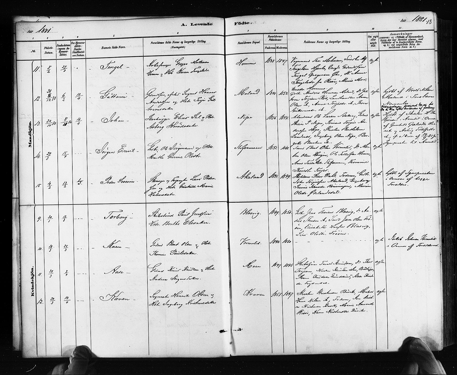 Søndeled sokneprestkontor, AV/SAK-1111-0038/F/Fa/L0004: Parish register (official) no. A 4, 1880-1889, p. 18