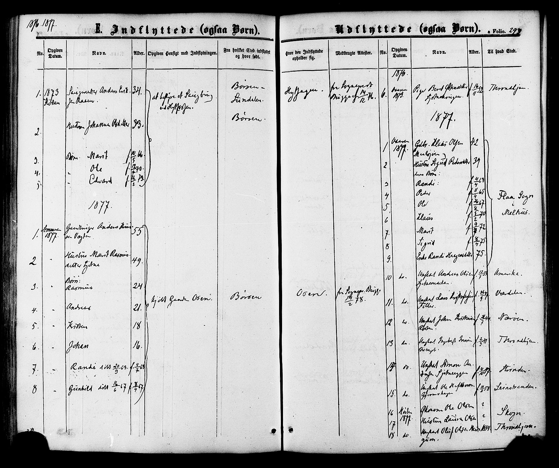 Ministerialprotokoller, klokkerbøker og fødselsregistre - Sør-Trøndelag, SAT/A-1456/618/L0442: Parish register (official) no. 618A06 /1, 1863-1879, p. 299