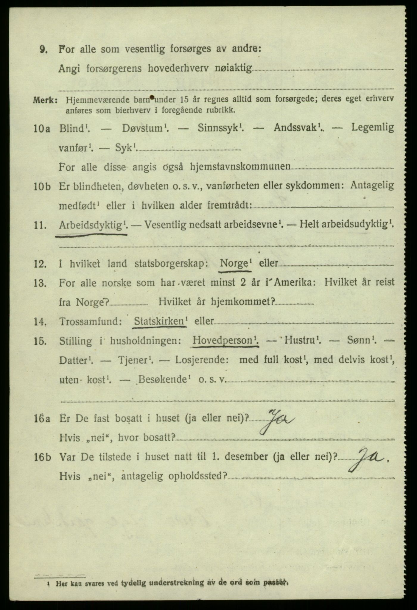 SAB, 1920 census for Kvam, 1920, p. 5646