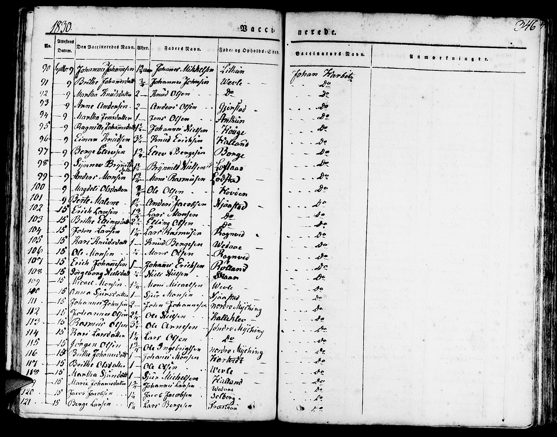 Haus sokneprestembete, AV/SAB-A-75601/H/Haa: Parish register (official) no. A 14, 1827-1838, p. 346