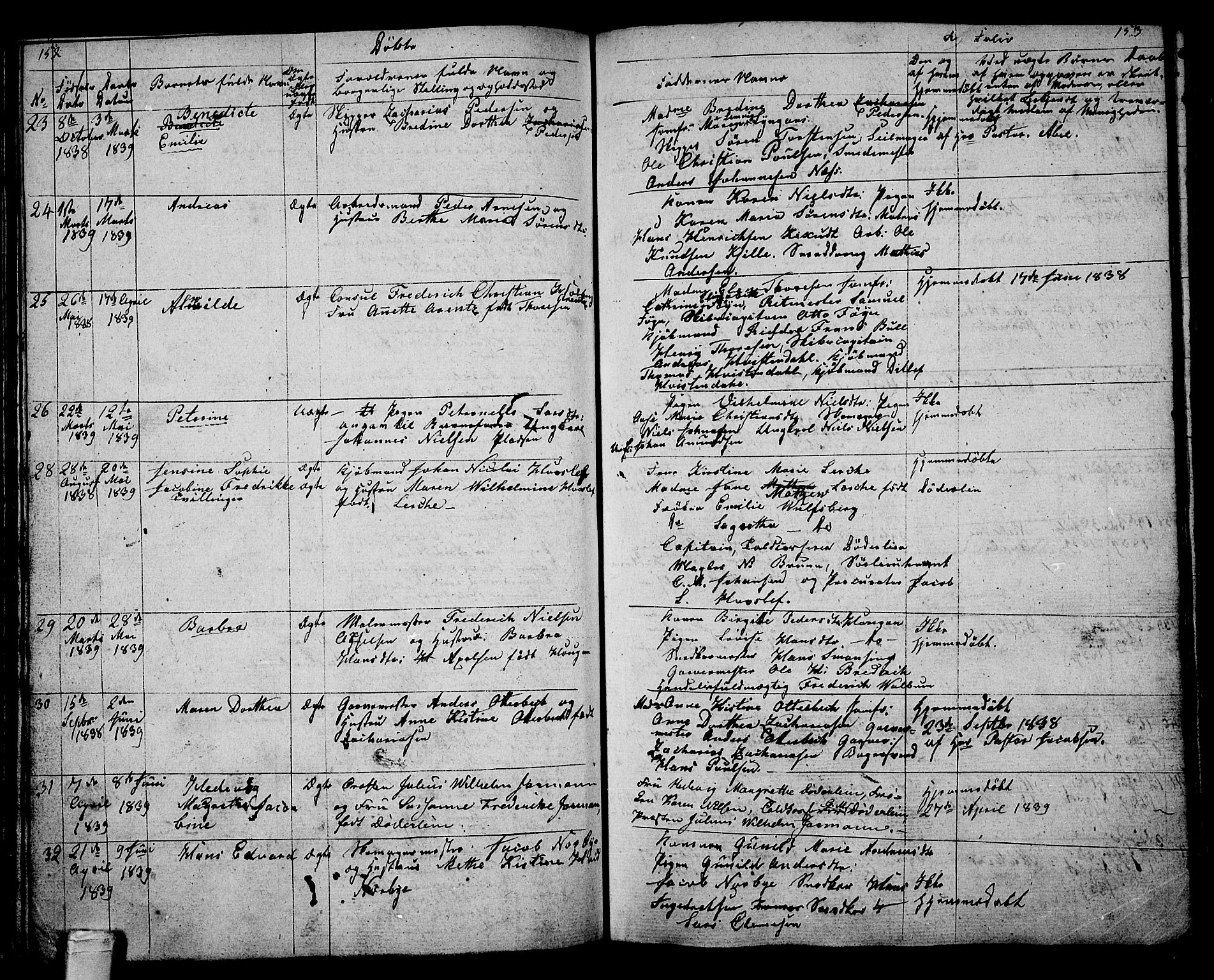 Tønsberg kirkebøker, AV/SAKO-A-330/G/Ga/L0002: Parish register (copy) no. 2, 1827-1854, p. 152-153