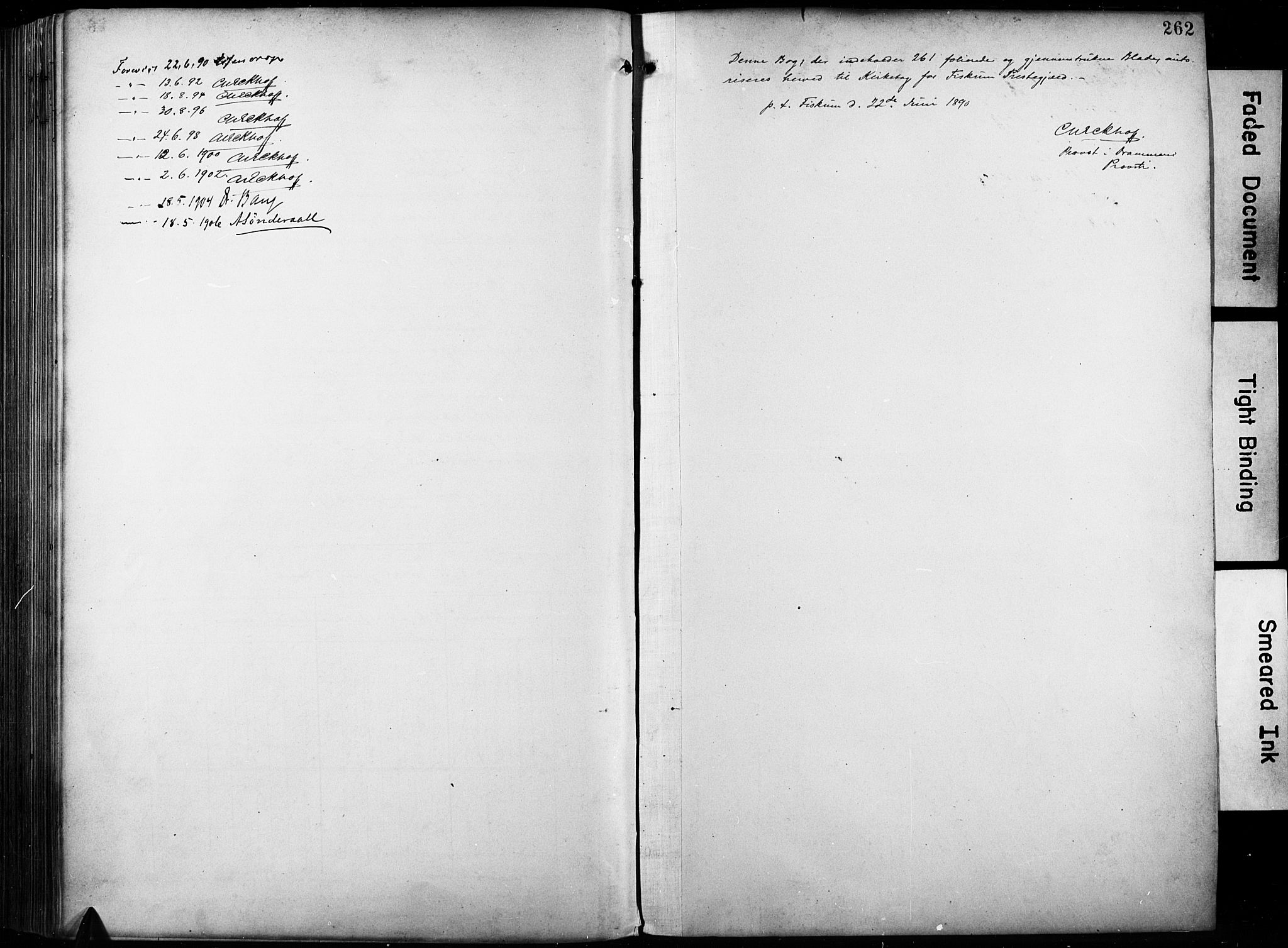 Fiskum kirkebøker, AV/SAKO-A-15/F/Fa/L0003: Parish register (official) no. 3, 1890-1905, p. 262