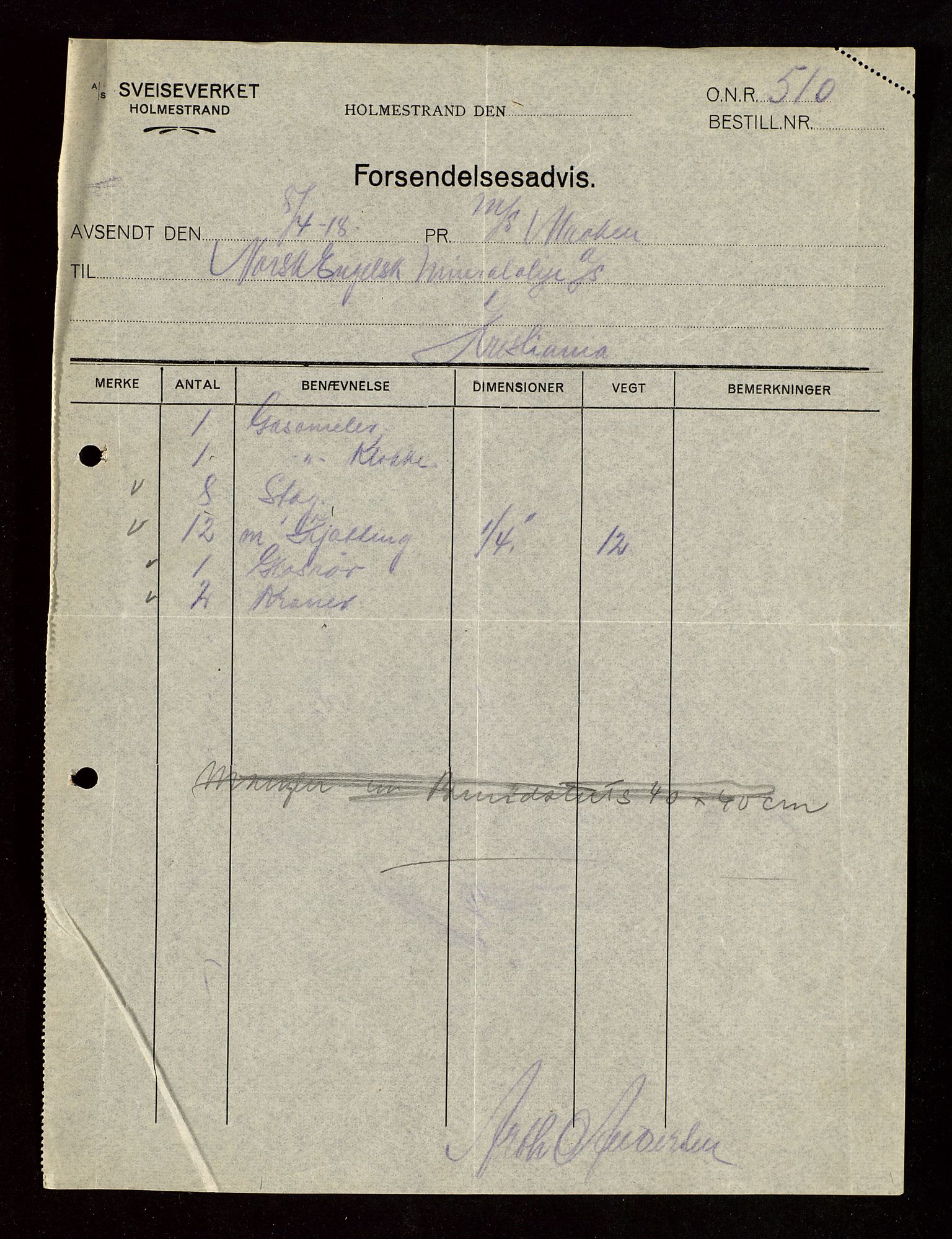 Pa 1521 - A/S Norske Shell, AV/SAST-A-101915/E/Ea/Eaa/L0003: Sjefskorrespondanse, 1918, p. 260