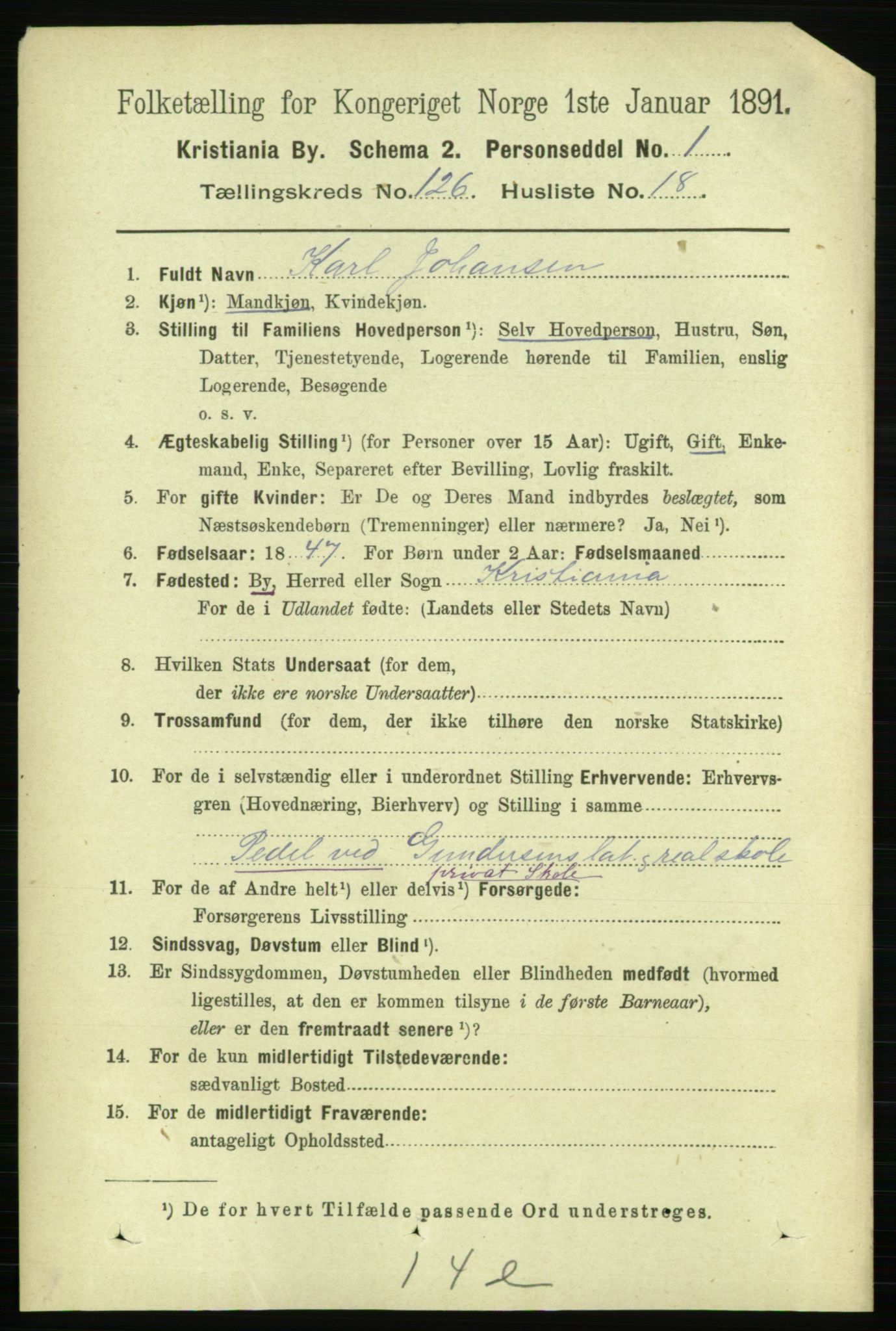 RA, 1891 census for 0301 Kristiania, 1891, p. 67669