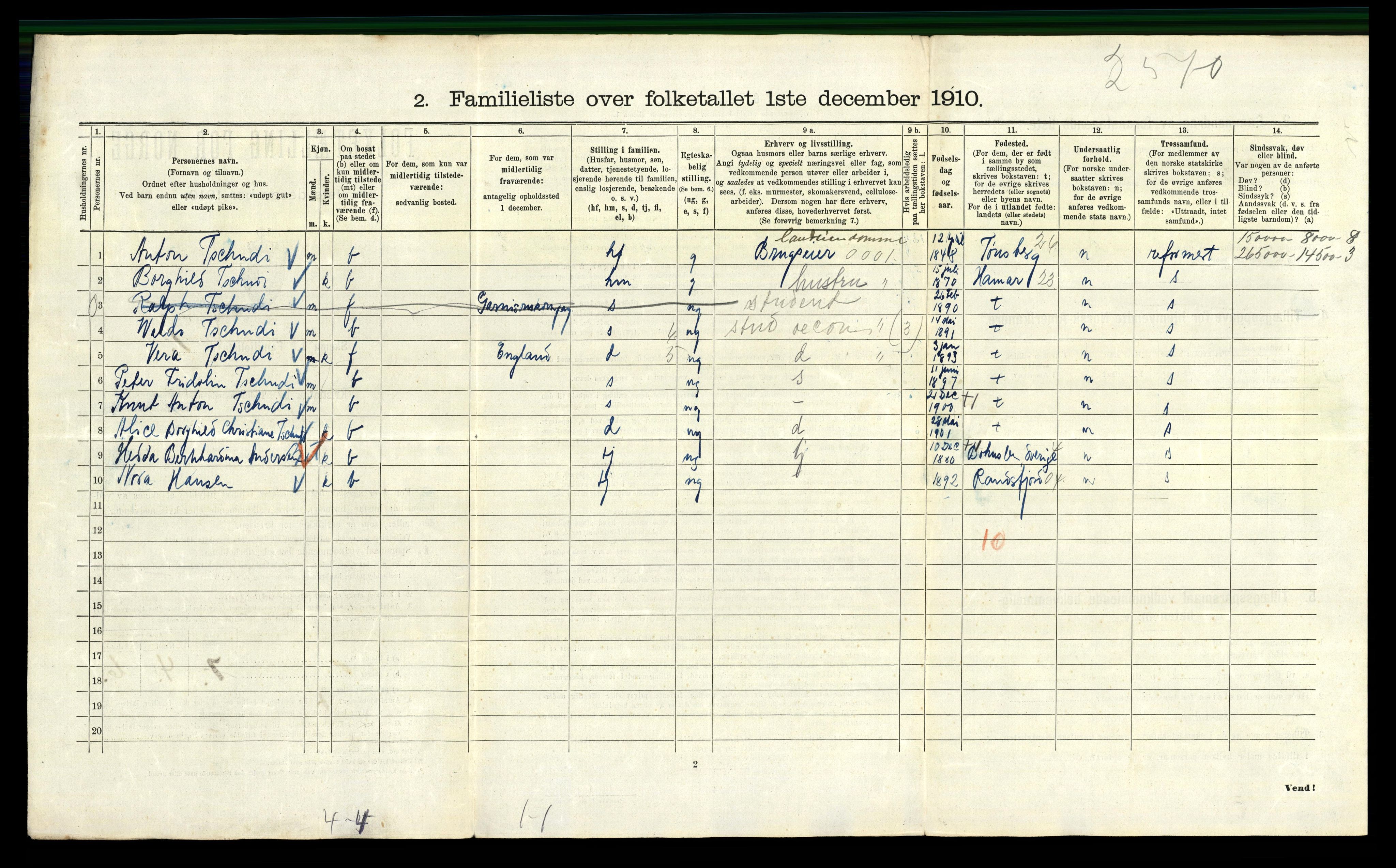 RA, 1910 census for Kristiania, 1910, p. 101868