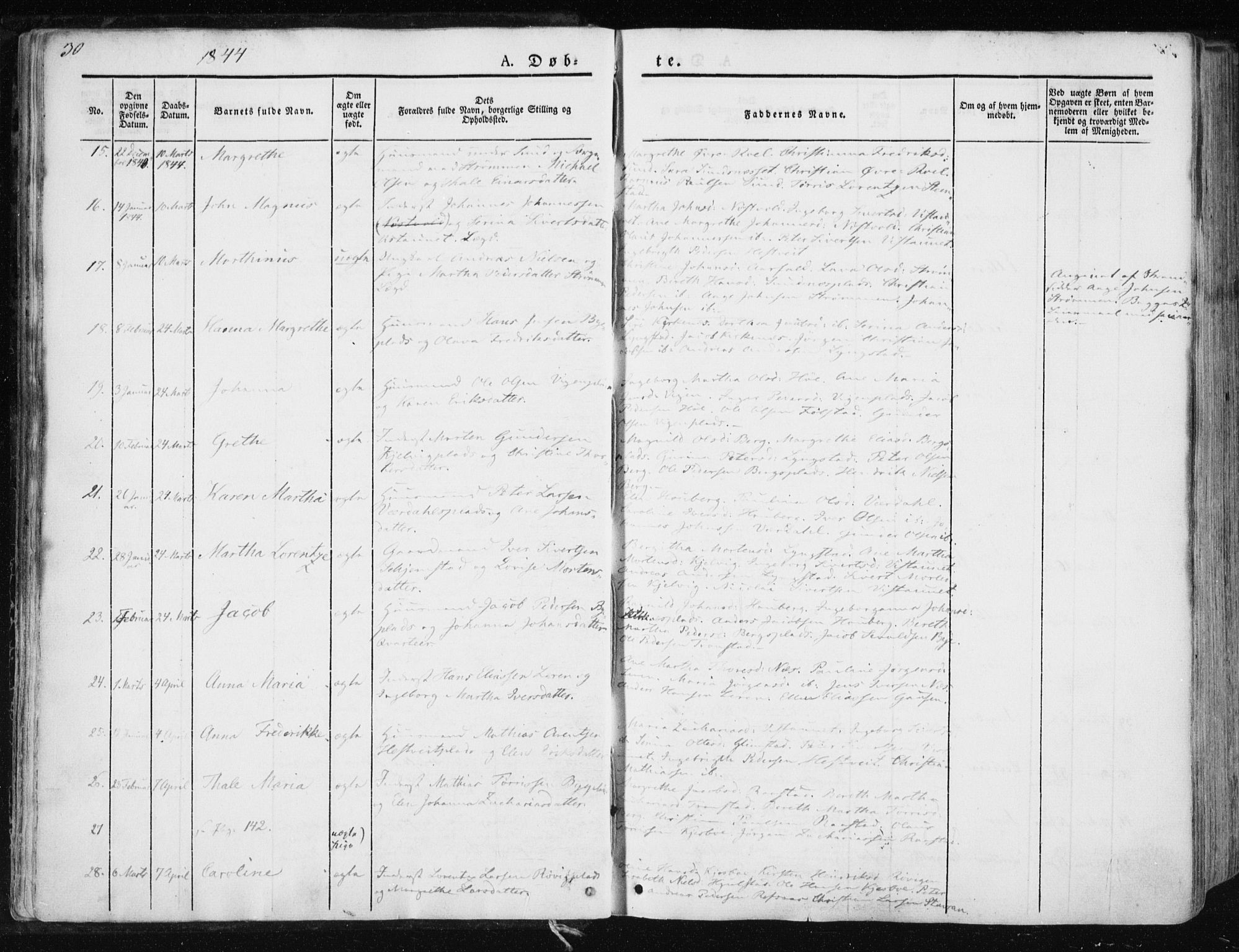 Ministerialprotokoller, klokkerbøker og fødselsregistre - Nord-Trøndelag, SAT/A-1458/730/L0280: Parish register (official) no. 730A07 /1, 1840-1854, p. 30