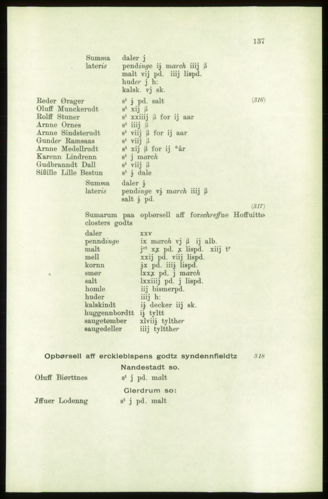 Publikasjoner utgitt av Arkivverket, PUBL/PUBL-001/C/0001: Bind 1: Rekneskap for Akershus len 1557-1558, 1557-1558, p. 137