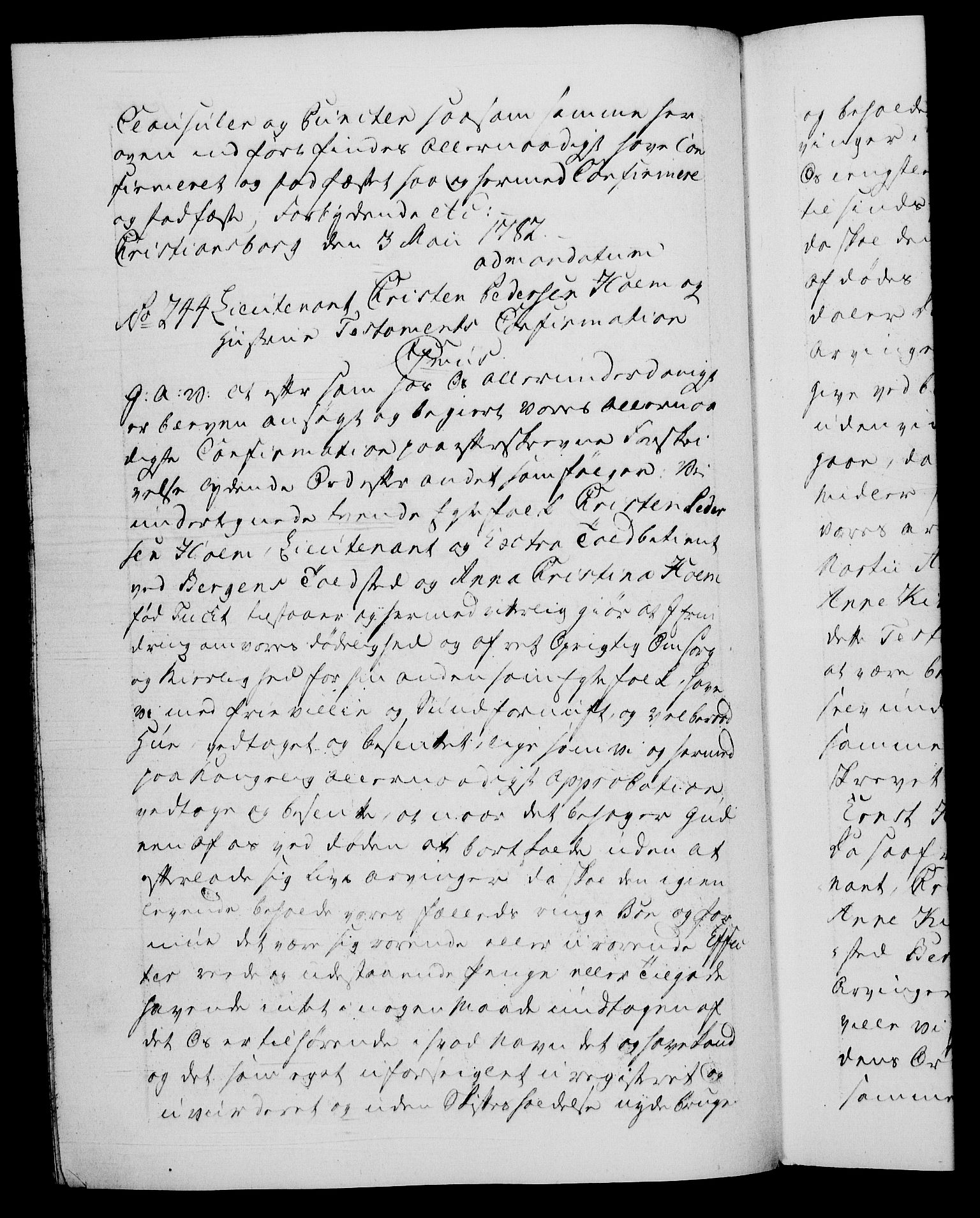 Danske Kanselli 1572-1799, AV/RA-EA-3023/F/Fc/Fca/Fcaa/L0049: Norske registre, 1782-1783, p. 127b