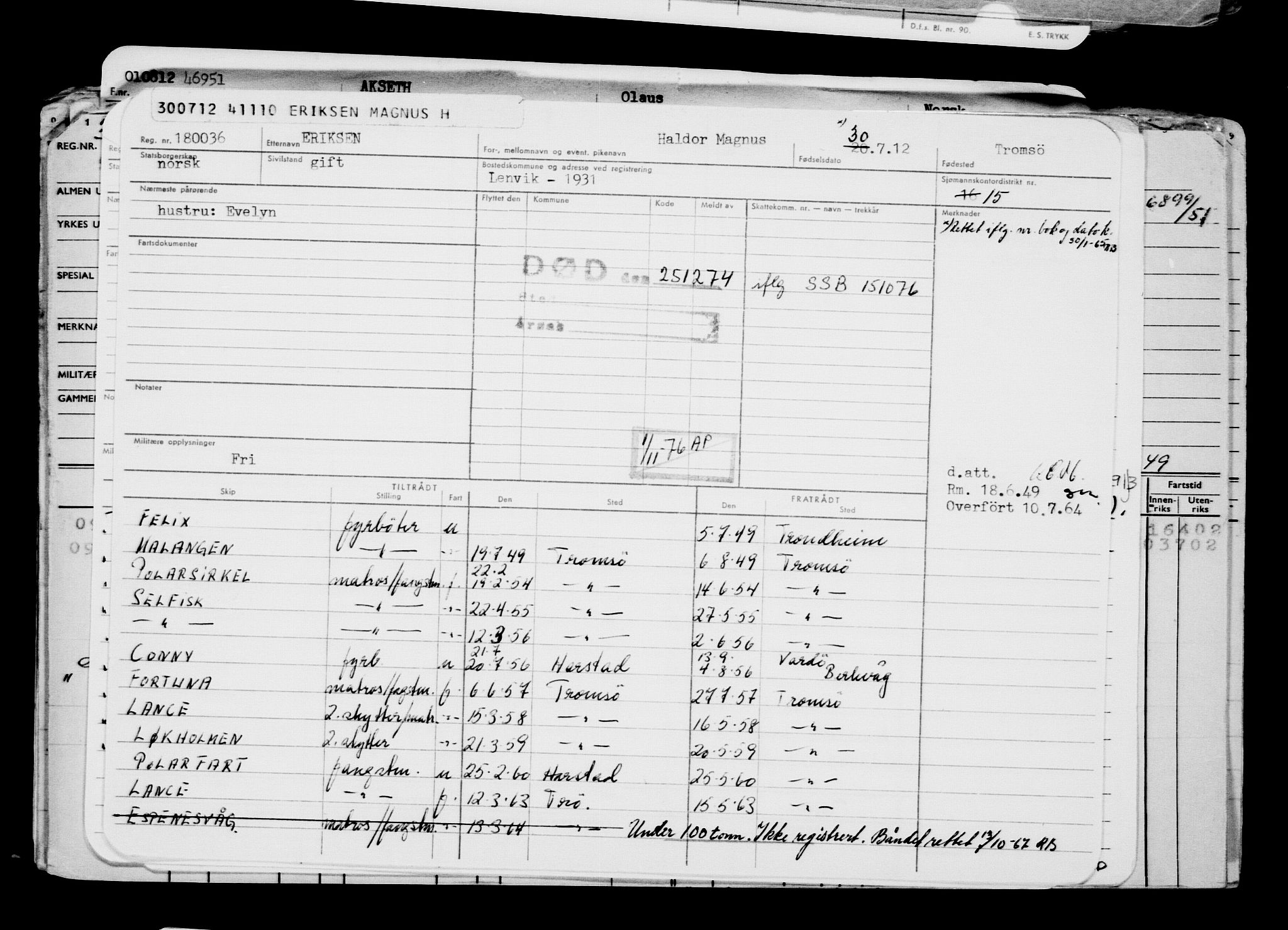 Direktoratet for sjømenn, AV/RA-S-3545/G/Gb/L0106: Hovedkort, 1912, p. 255