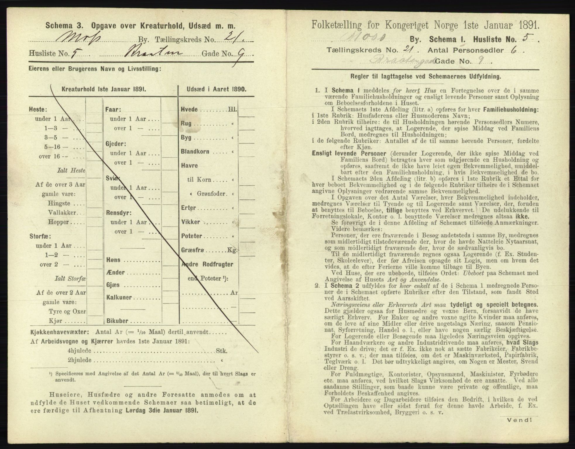 RA, 1891 census for 0104 Moss, 1891, p. 1284