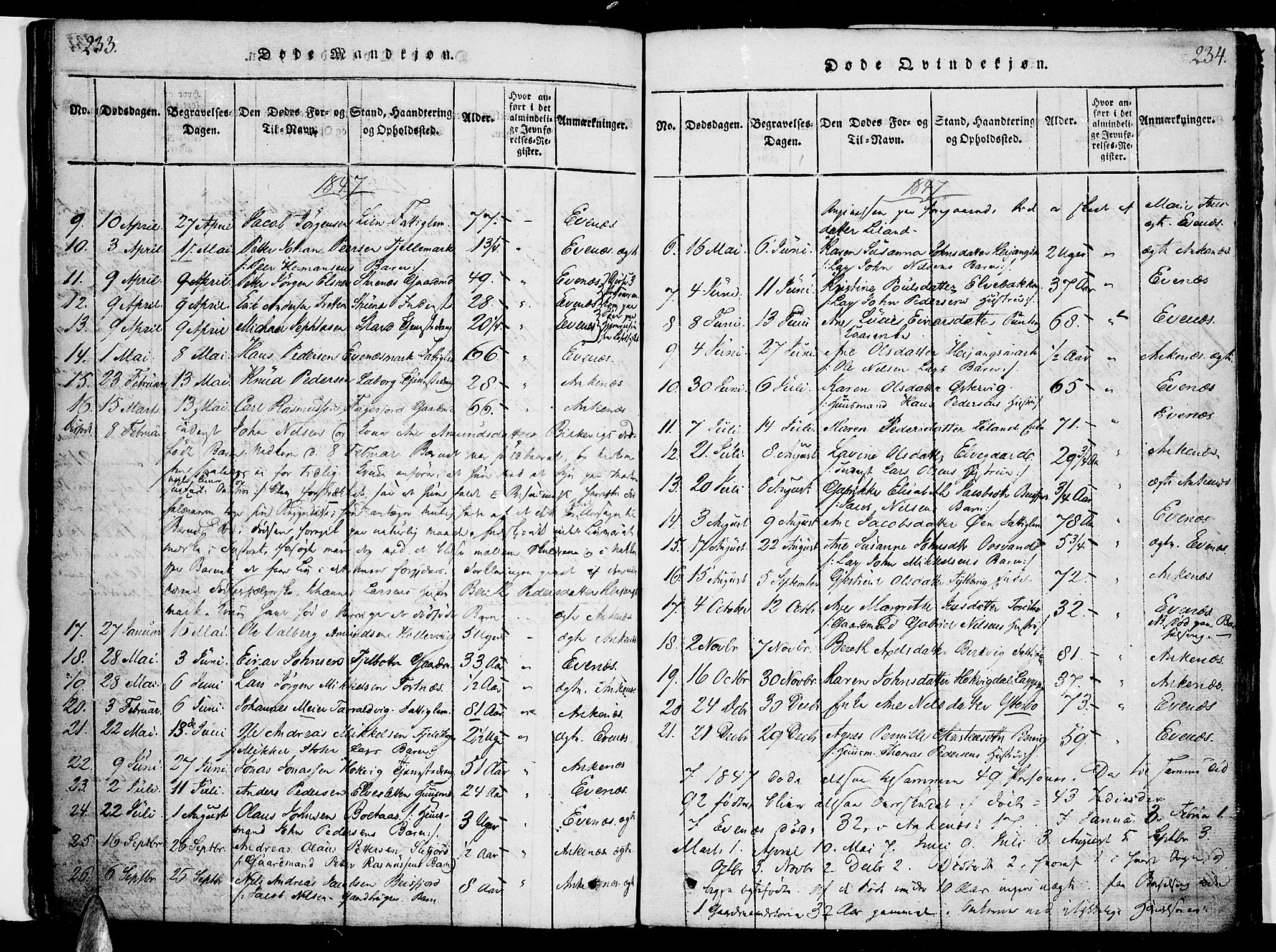 Ministerialprotokoller, klokkerbøker og fødselsregistre - Nordland, SAT/A-1459/863/L0894: Parish register (official) no. 863A06, 1821-1851, p. 233-234