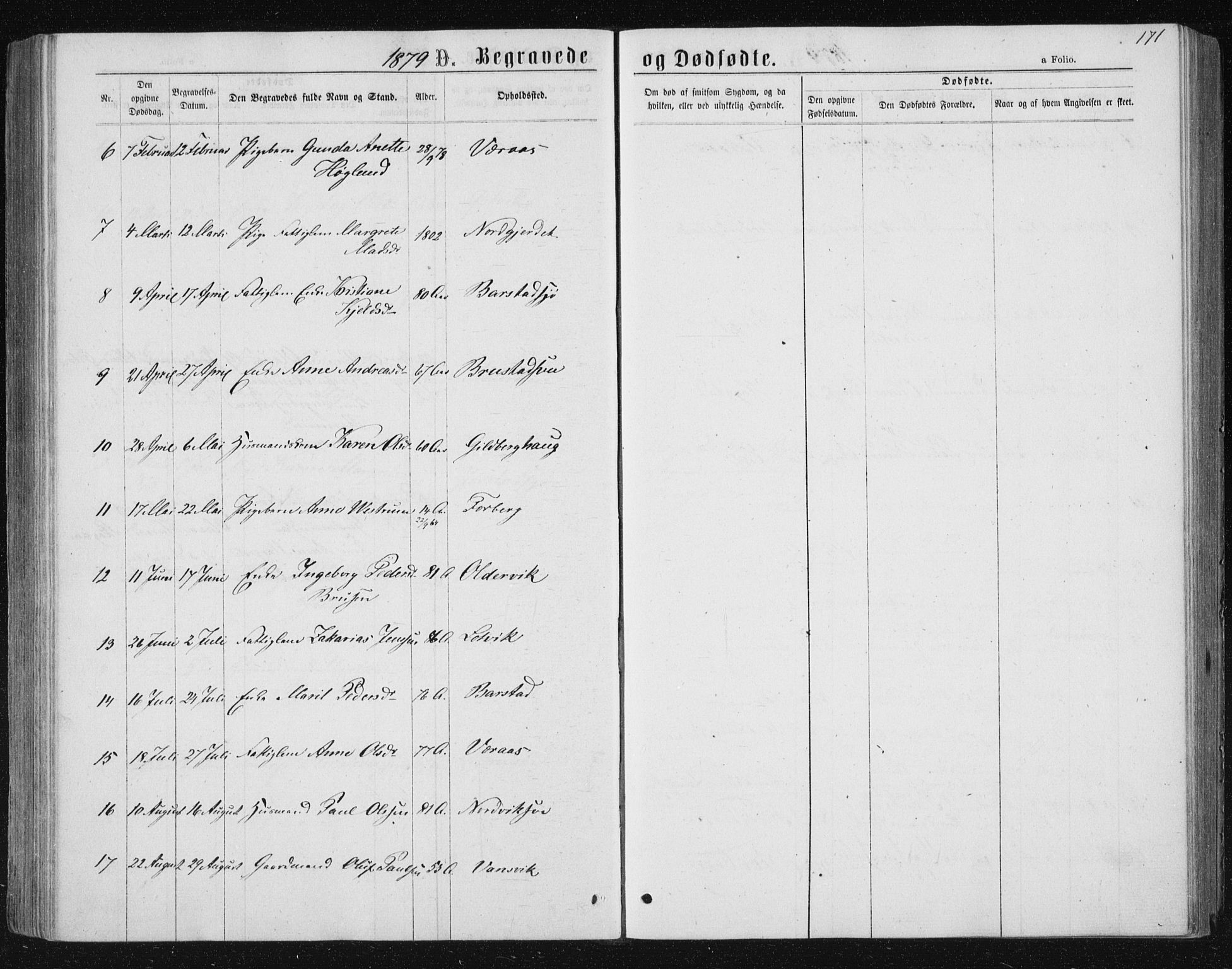 Ministerialprotokoller, klokkerbøker og fødselsregistre - Nord-Trøndelag, SAT/A-1458/722/L0219: Parish register (official) no. 722A06, 1868-1880, p. 171