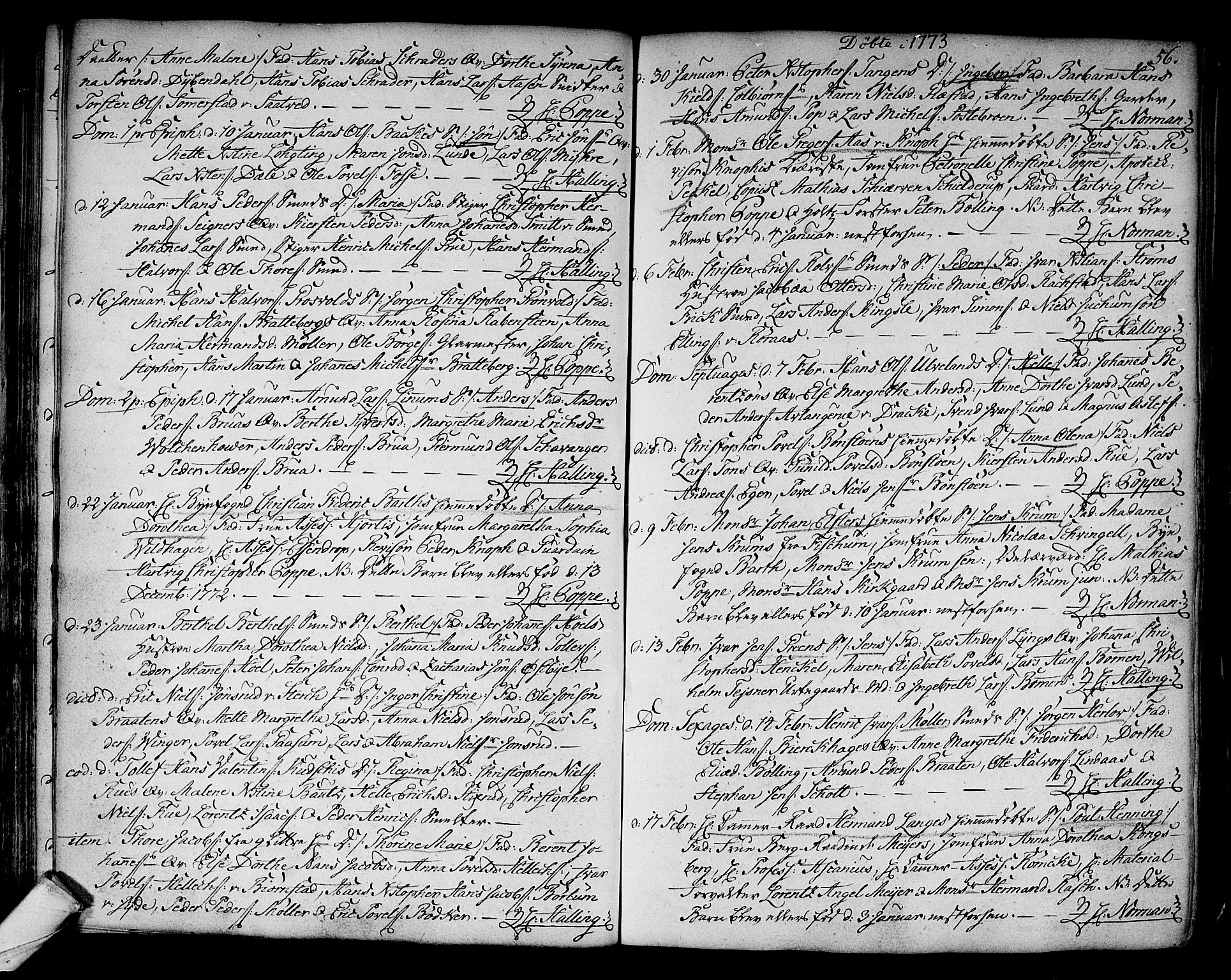 Kongsberg kirkebøker, SAKO/A-22/F/Fa/L0005: Parish register (official) no. I 5, 1769-1782, p. 56