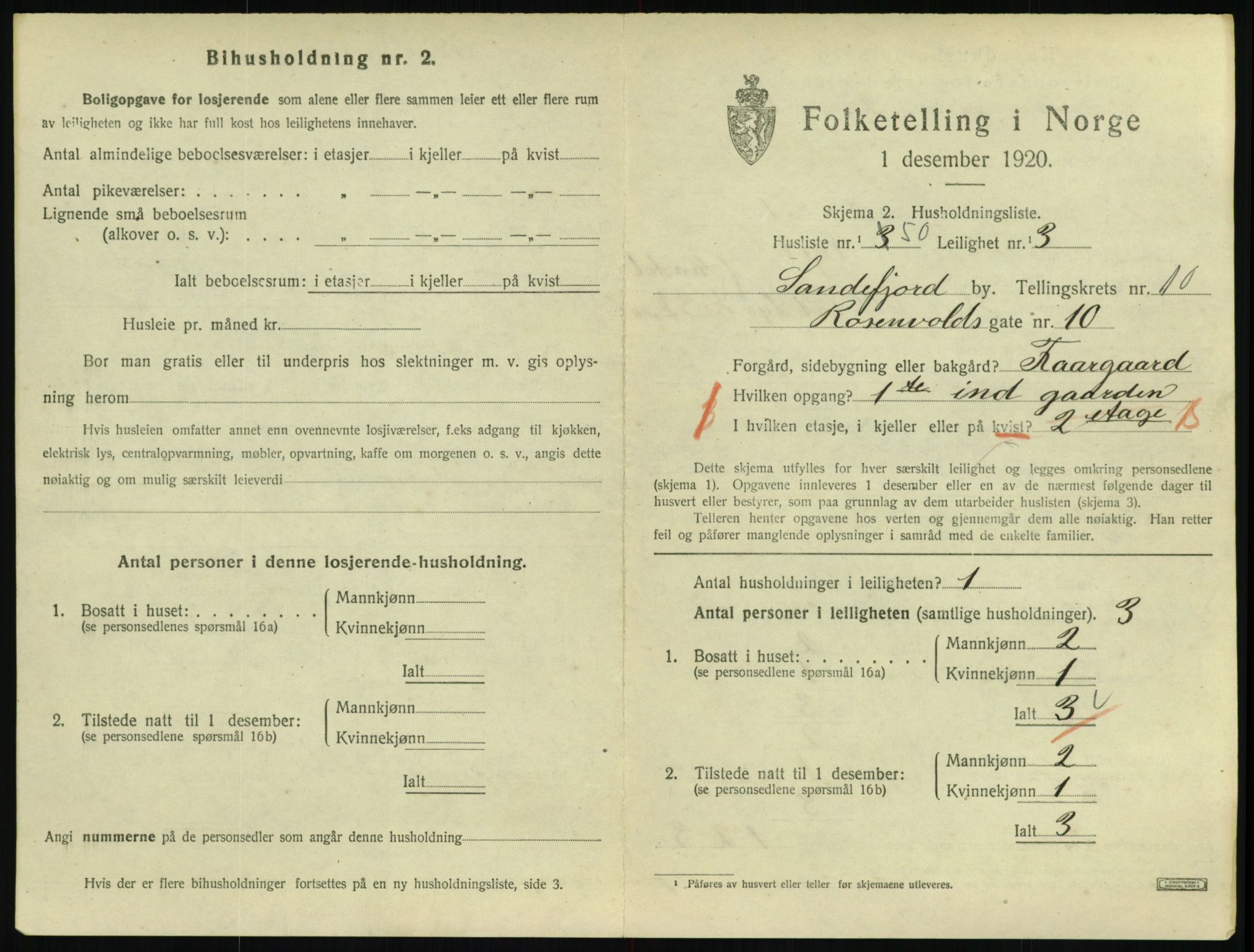 SAKO, 1920 census for Sandefjord, 1920, p. 4032