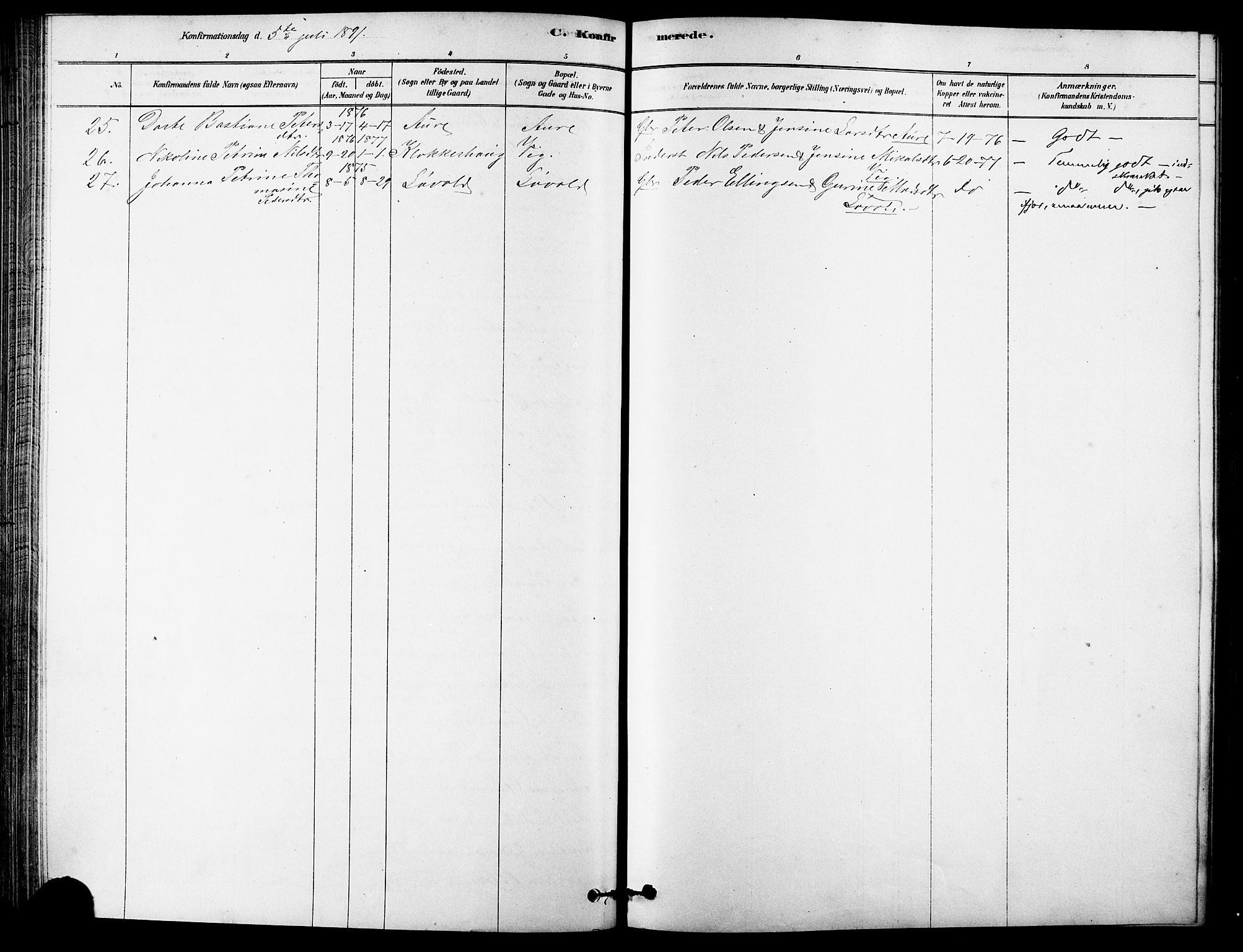 Ministerialprotokoller, klokkerbøker og fødselsregistre - Møre og Romsdal, AV/SAT-A-1454/523/L0334: Parish register (official) no. 523A01, 1878-1891