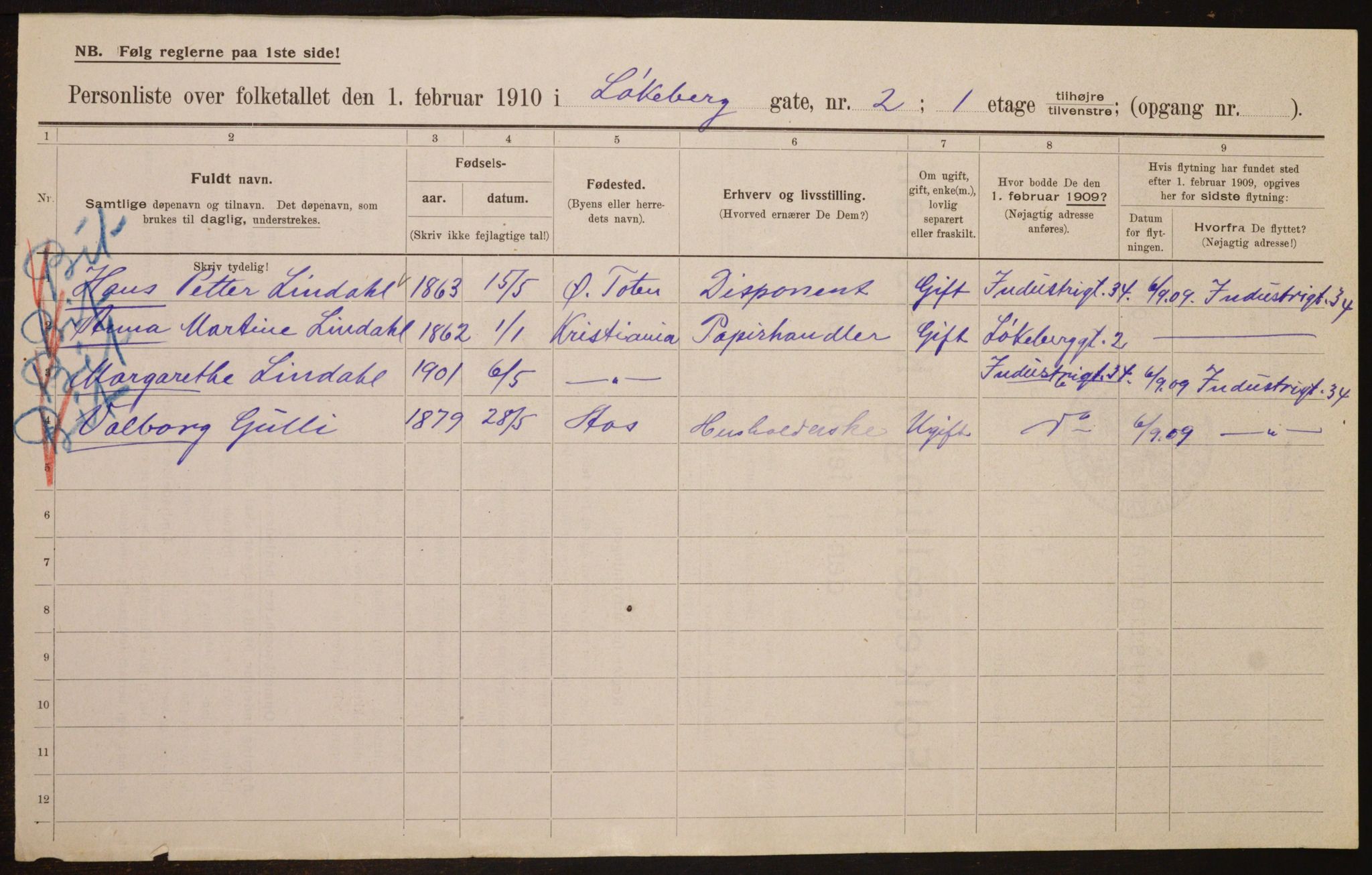 OBA, Municipal Census 1910 for Kristiania, 1910, p. 56548