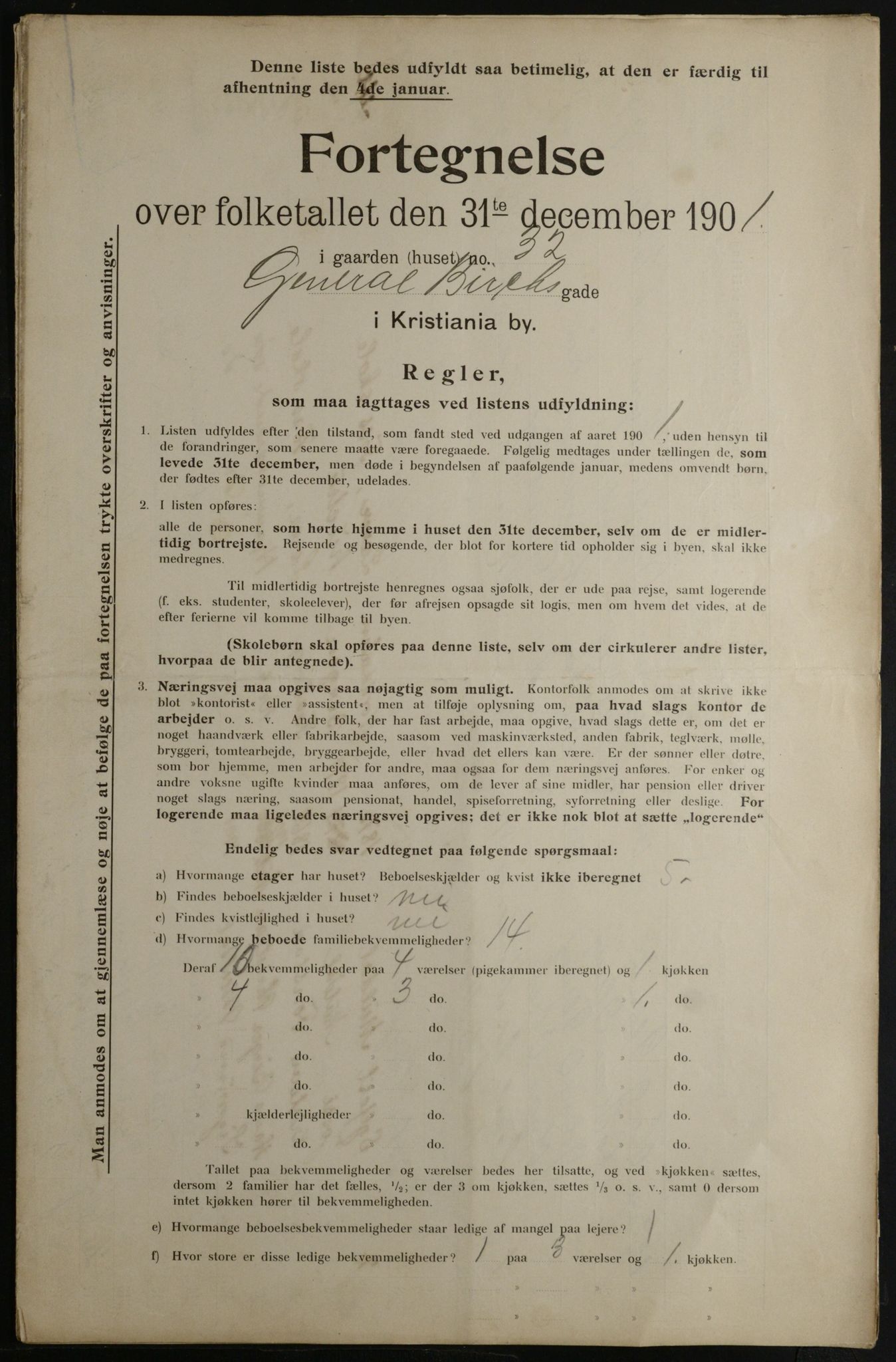 OBA, Municipal Census 1901 for Kristiania, 1901, p. 4676