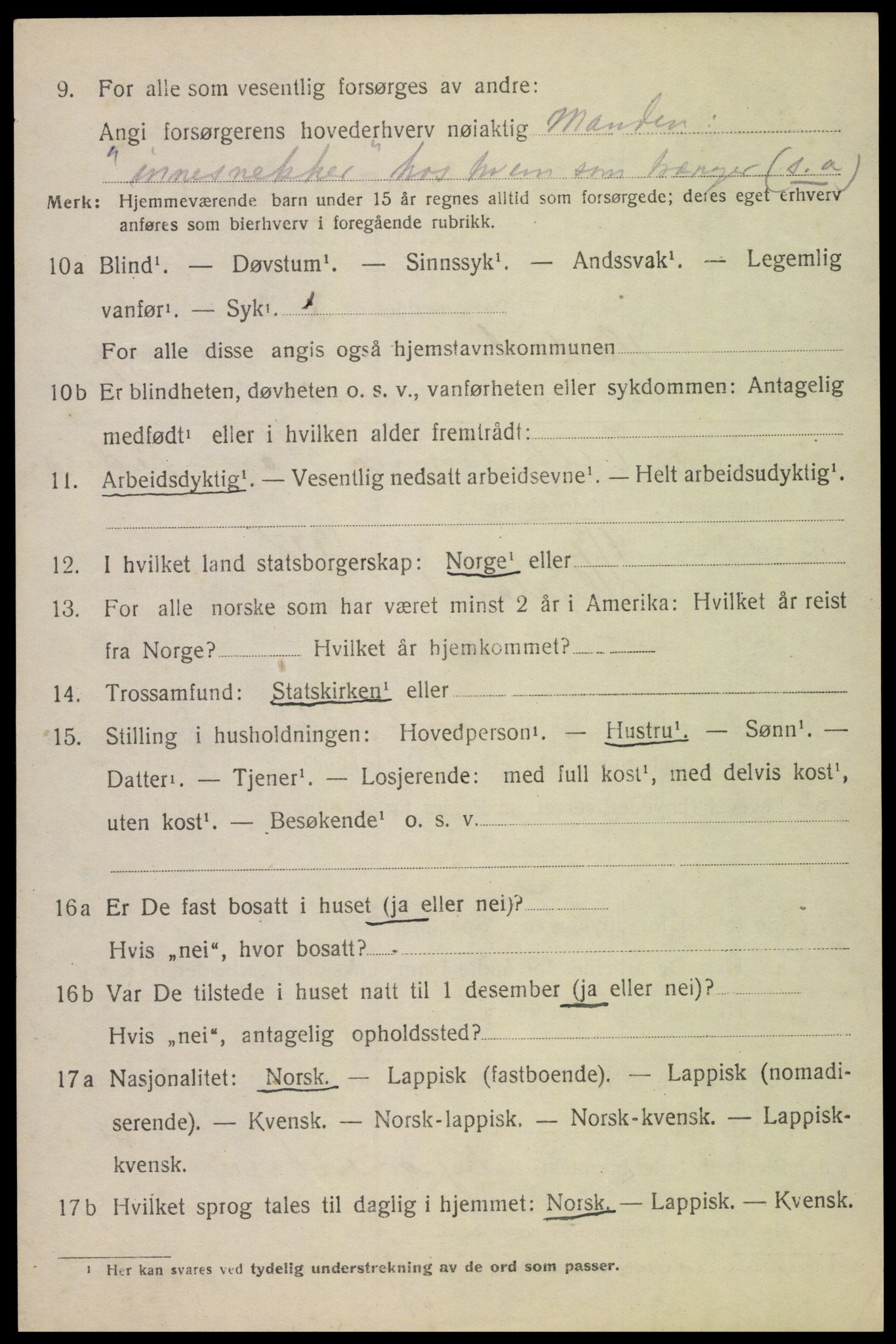 SAT, 1920 census for Hadsel, 1920, p. 6891