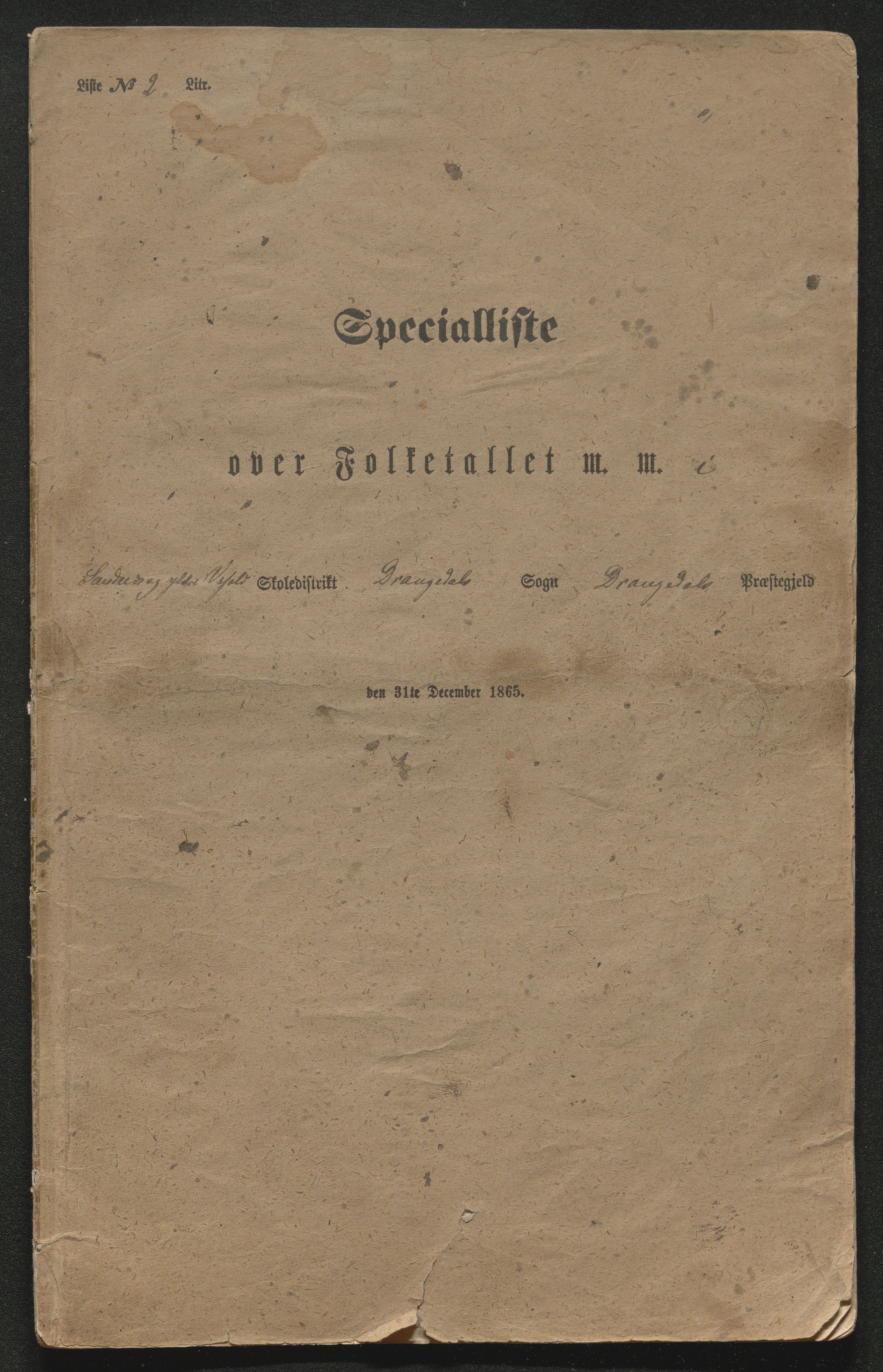 SAKO, Fantetellingen i Drangedal 1865, 1865, p. 46