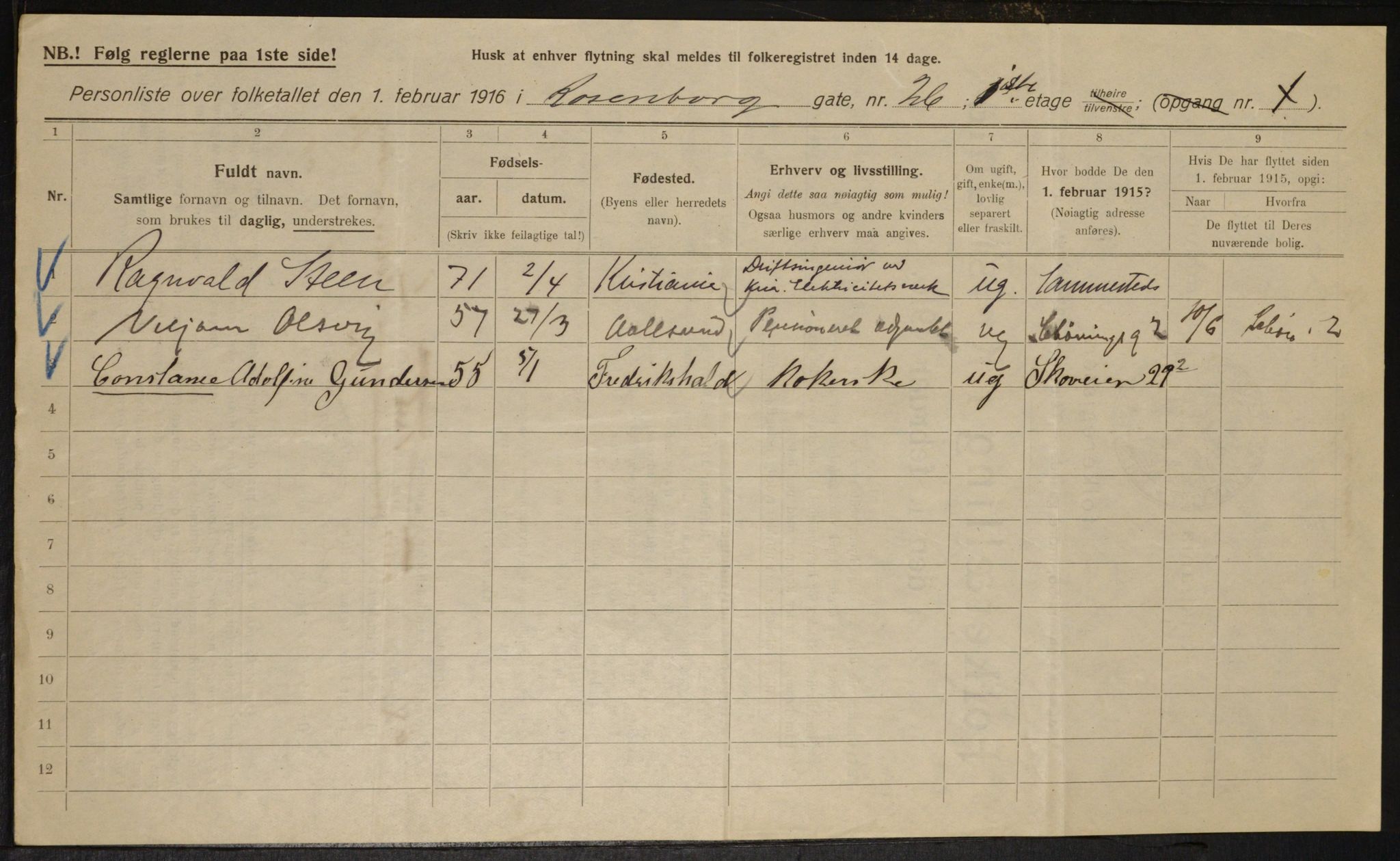 OBA, Municipal Census 1916 for Kristiania, 1916, p. 85831