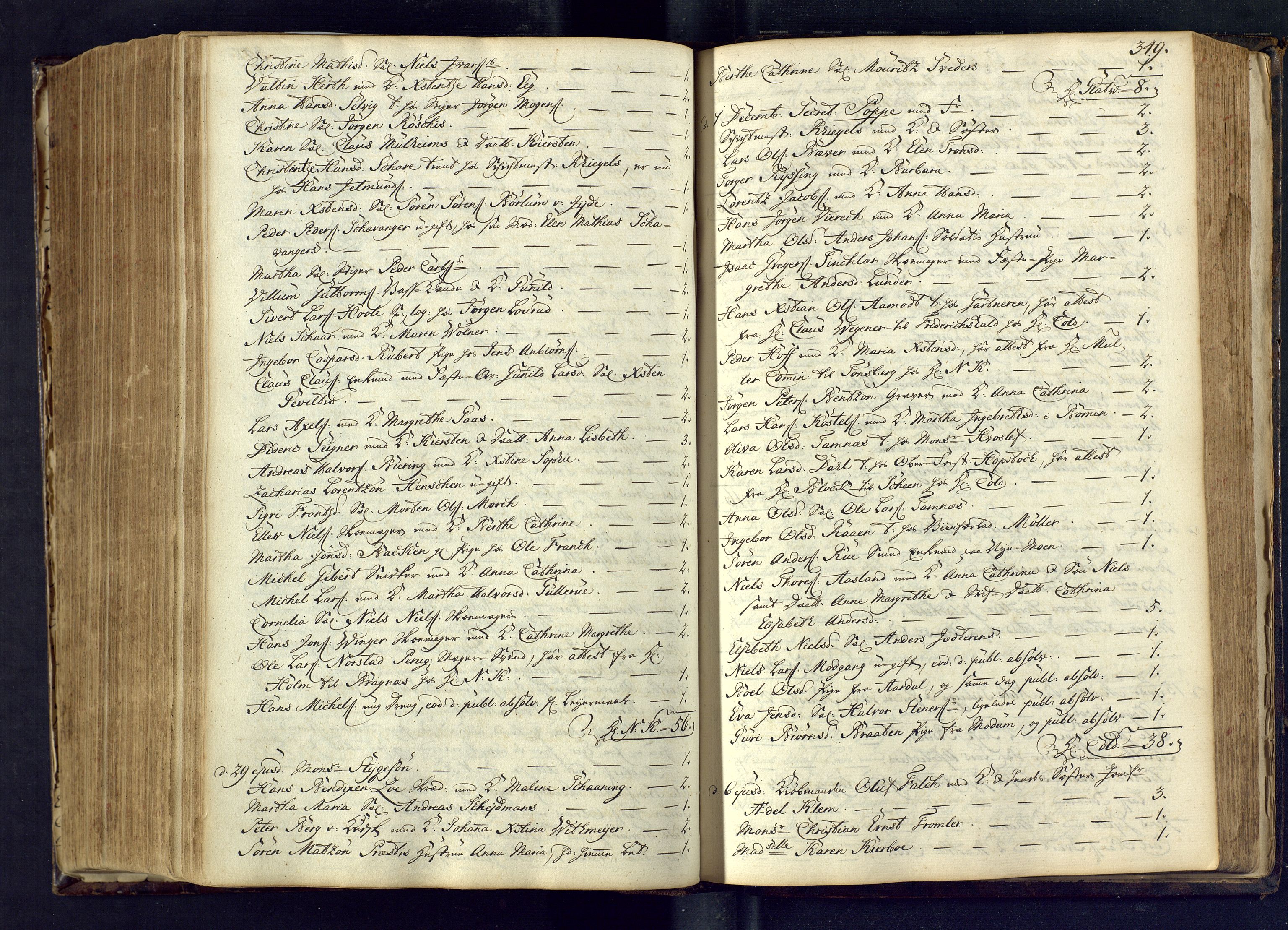 Kongsberg kirkebøker, AV/SAKO-A-22/M/Ma/L0003: Communicants register no. 3, 1745-1750, p. 349