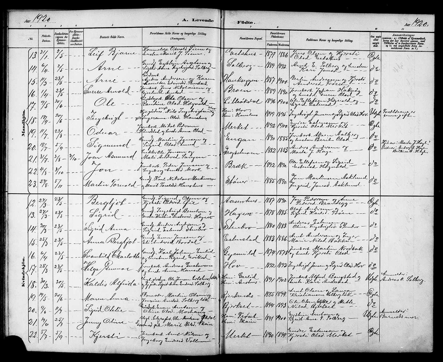 Ministerialprotokoller, klokkerbøker og fødselsregistre - Sør-Trøndelag, AV/SAT-A-1456/689/L1044: Parish register (copy) no. 689C03, 1893-1922