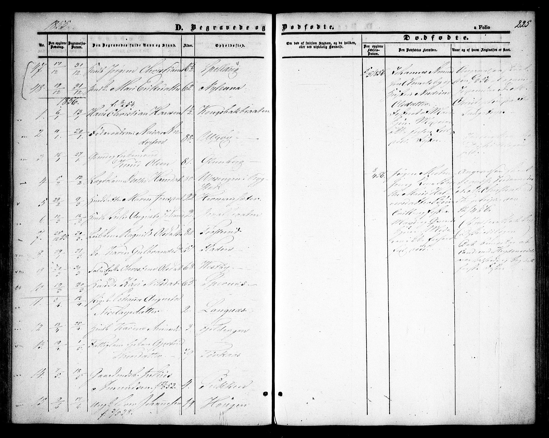 Rødenes prestekontor Kirkebøker, AV/SAO-A-2005/F/Fa/L0006: Parish register (official) no. I 6, 1850-1859, p. 225