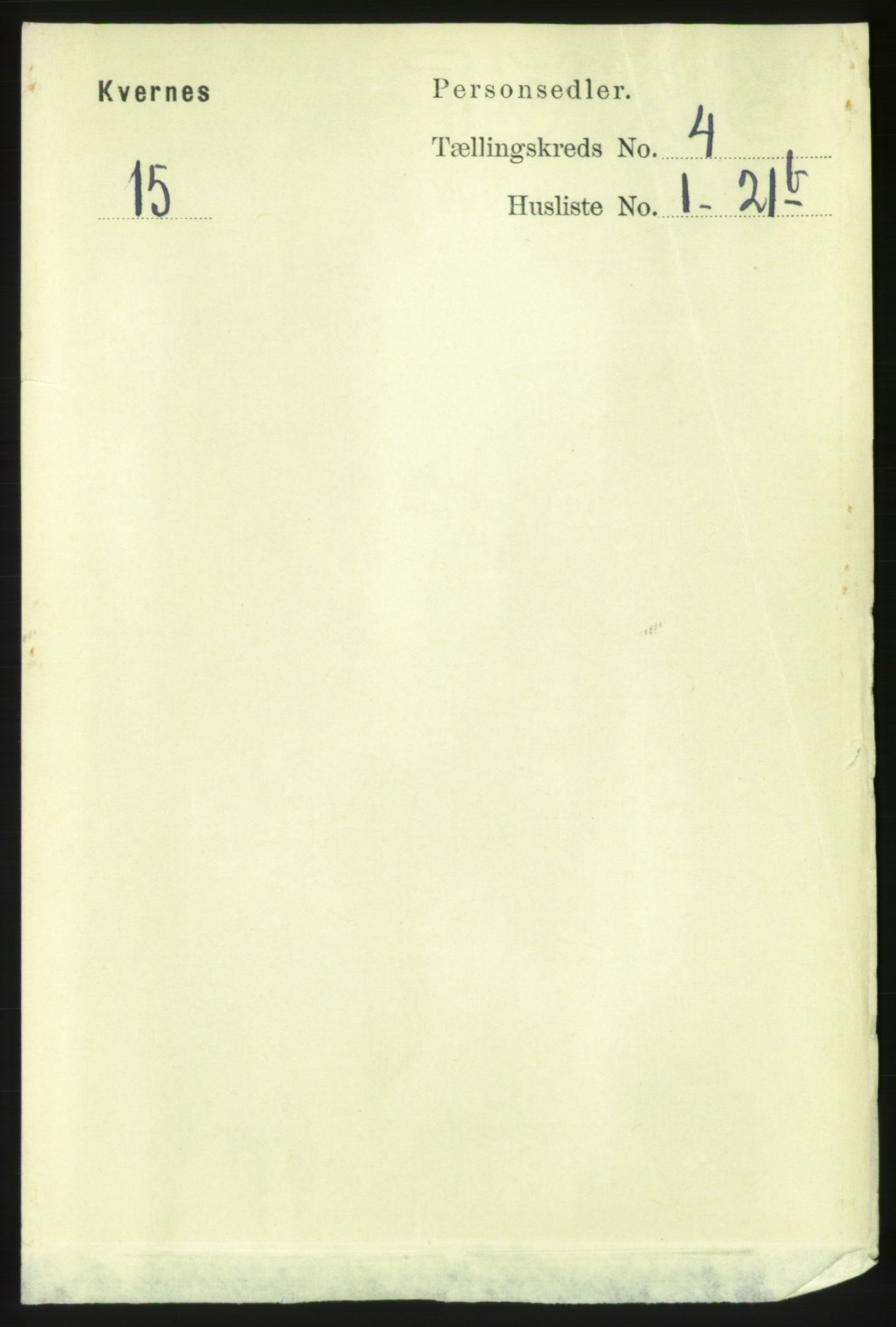 RA, 1891 census for 1553 Kvernes, 1891, p. 1730