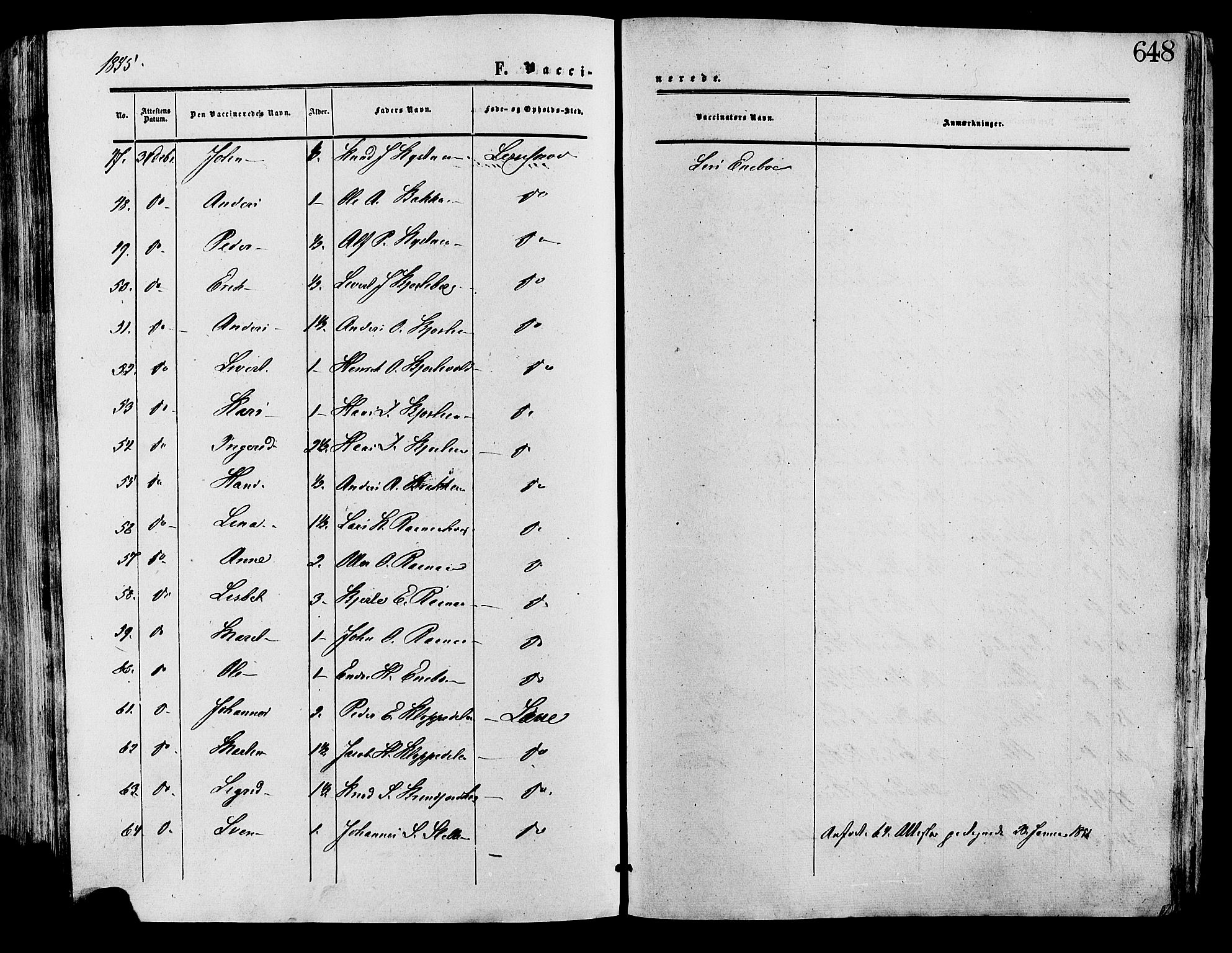 Lesja prestekontor, SAH/PREST-068/H/Ha/Haa/L0008: Parish register (official) no. 8, 1854-1880, p. 648