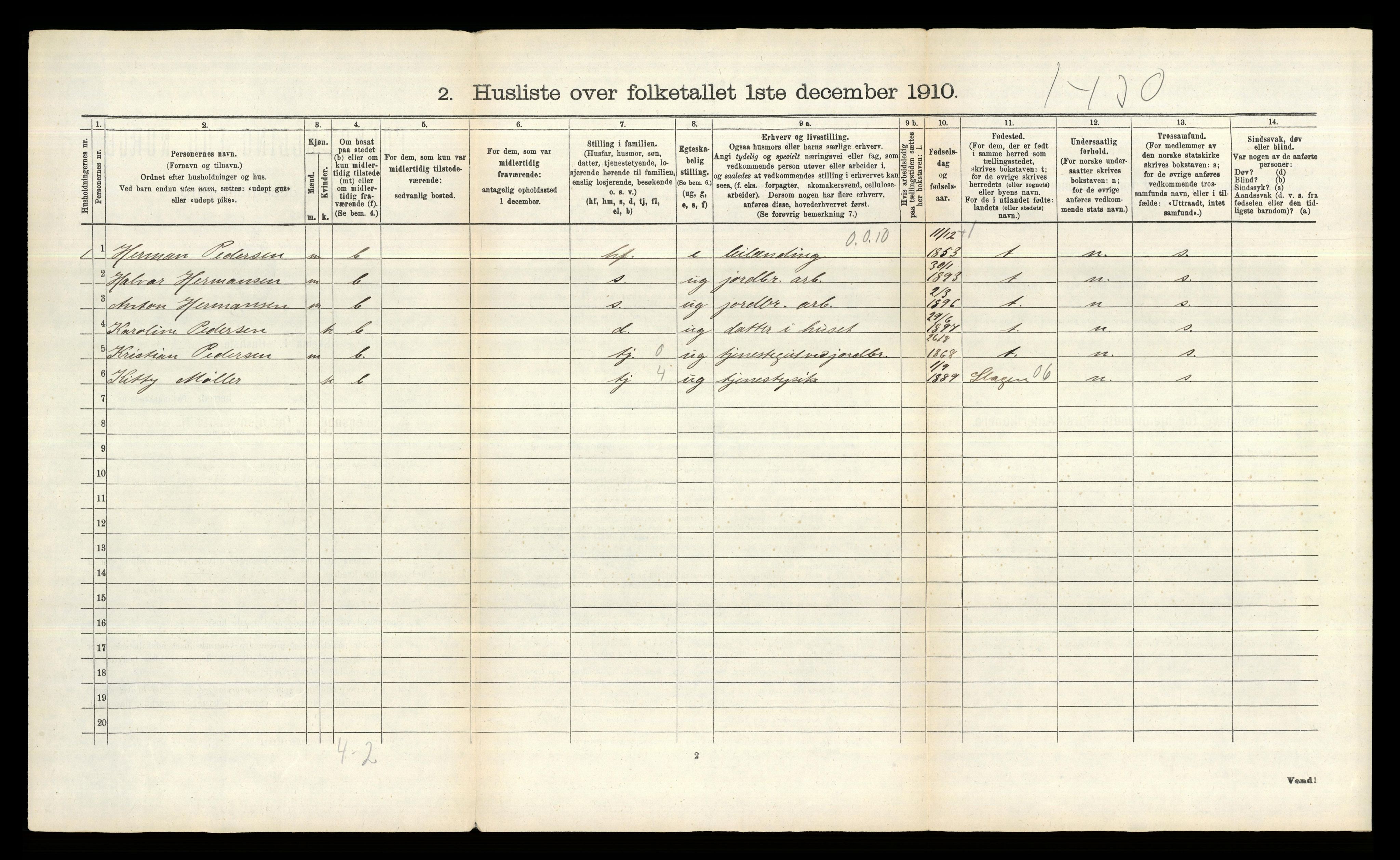 RA, 1910 census for Aker, 1910, p. 124