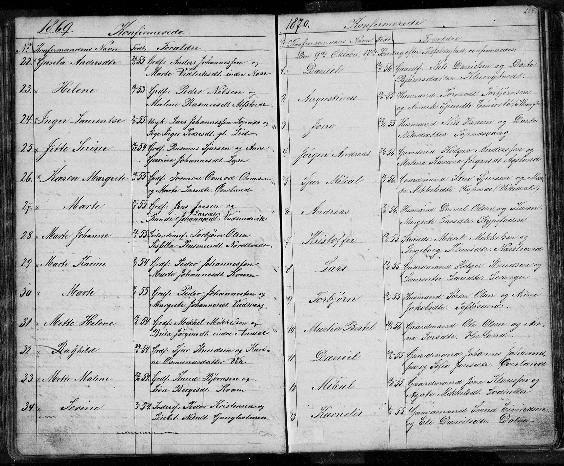 Nedstrand sokneprestkontor, SAST/A-101841/01/V: Parish register (copy) no. B 3, 1848-1933, p. 225