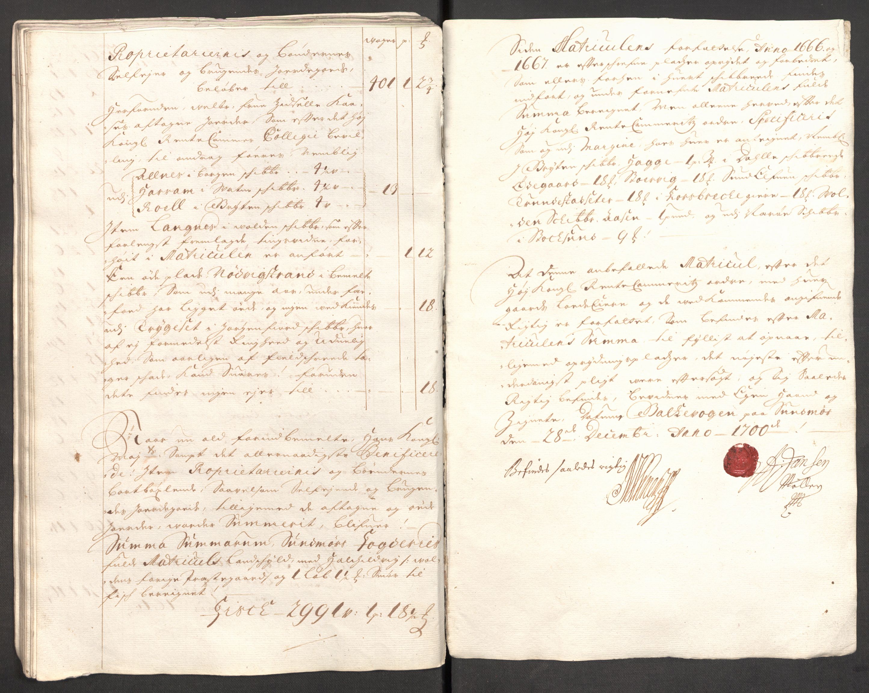 Rentekammeret inntil 1814, Reviderte regnskaper, Fogderegnskap, AV/RA-EA-4092/R54/L3558: Fogderegnskap Sunnmøre, 1700-1701, p. 71