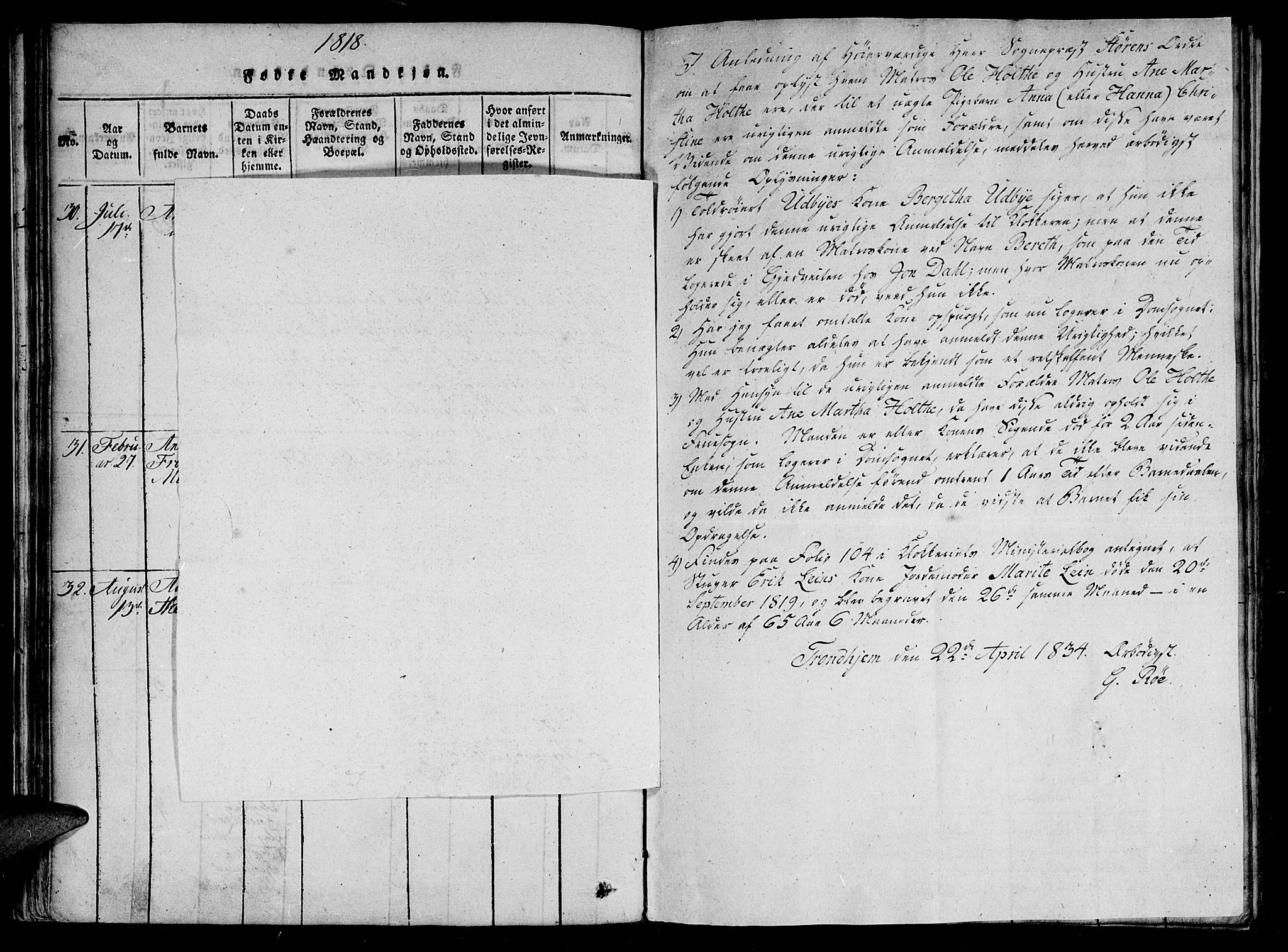 Ministerialprotokoller, klokkerbøker og fødselsregistre - Sør-Trøndelag, SAT/A-1456/602/L0107: Parish register (official) no. 602A05, 1815-1821, p. 50c