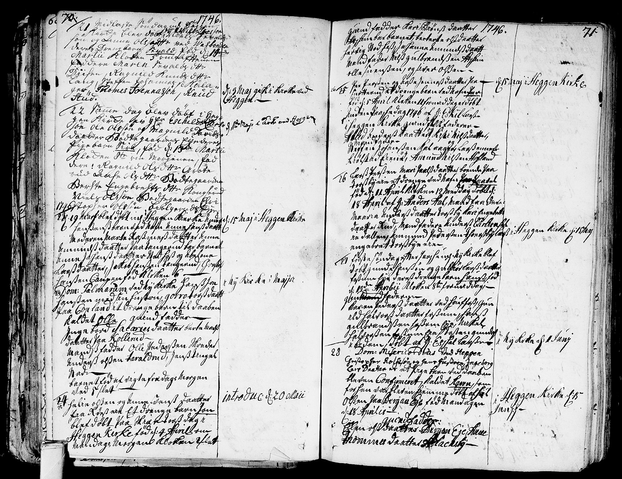 Modum kirkebøker, SAKO/A-234/F/Fa/L0002: Parish register (official) no. 2, 1741-1782, p. 70-71
