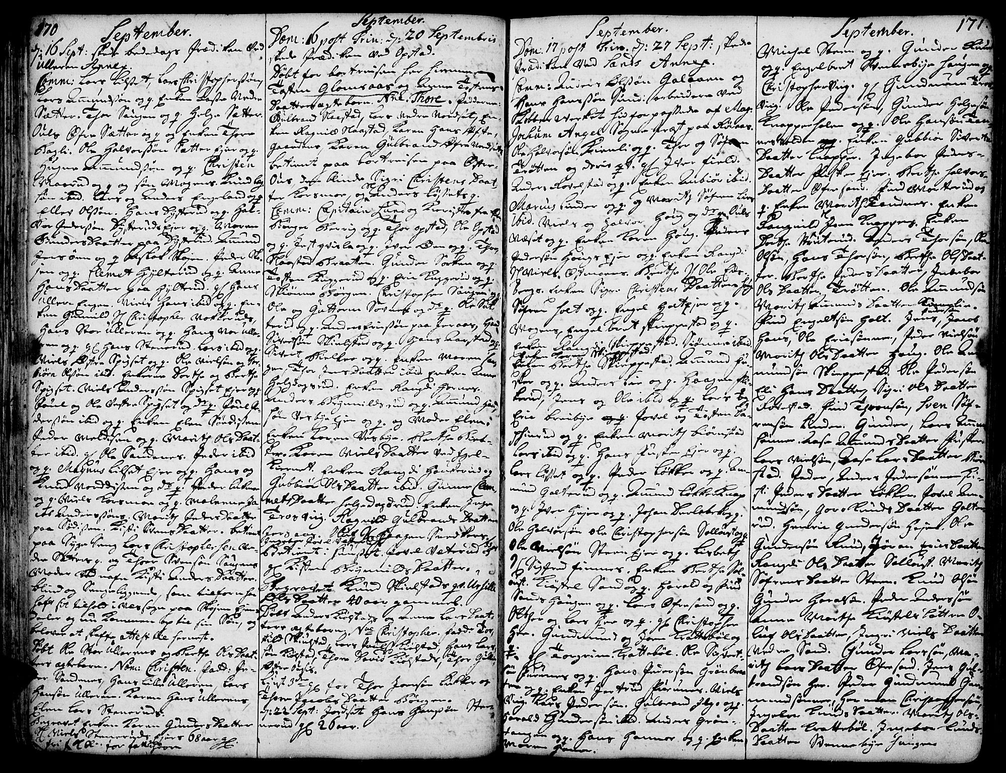 Strøm-Odalen prestekontor, AV/SAH-PREST-028/H/Ha/Haa/L0002: Parish register (official) no. 2, 1716-1740, p. 170-171