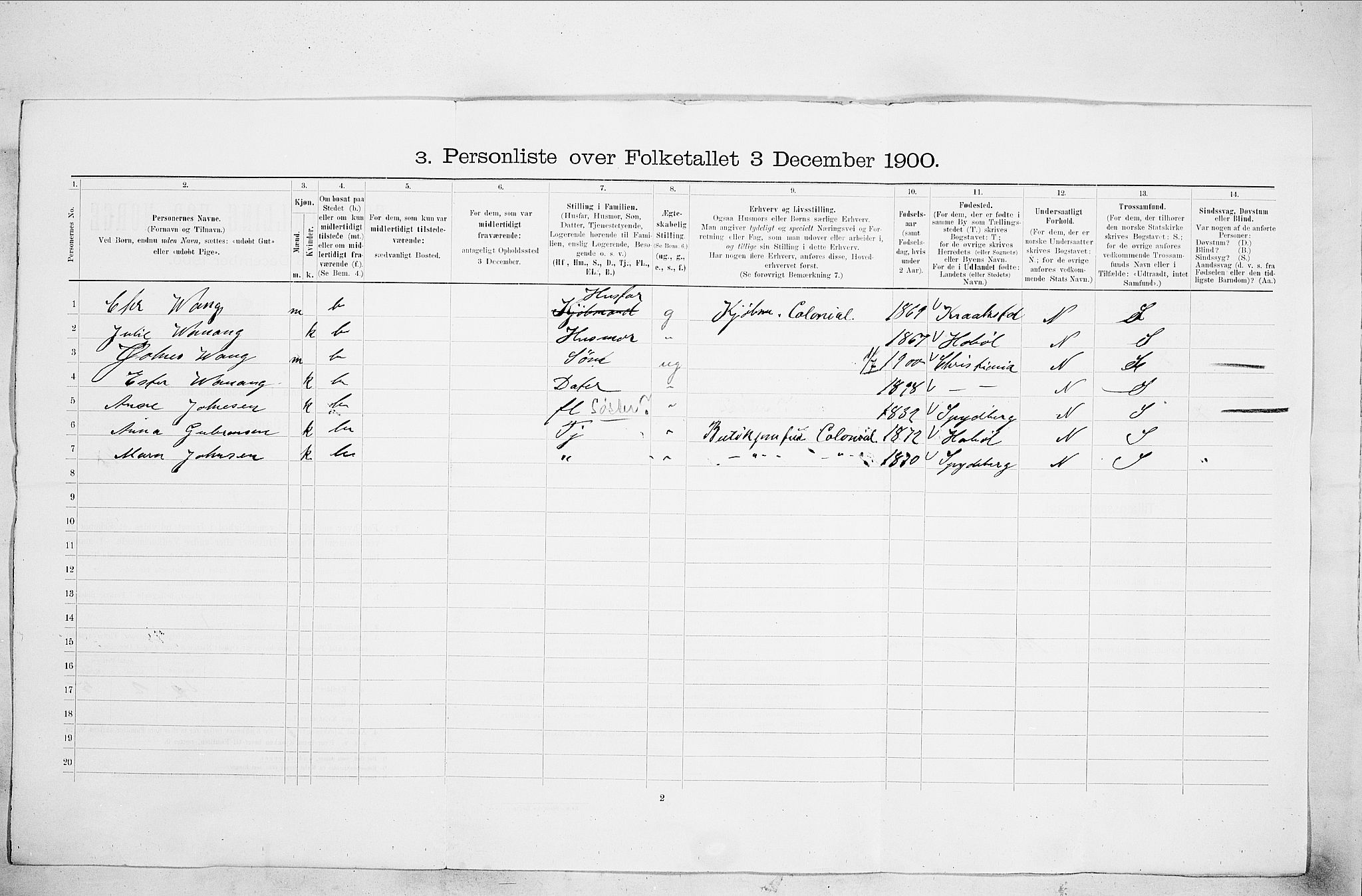 SAO, 1900 census for Kristiania, 1900, p. 37563