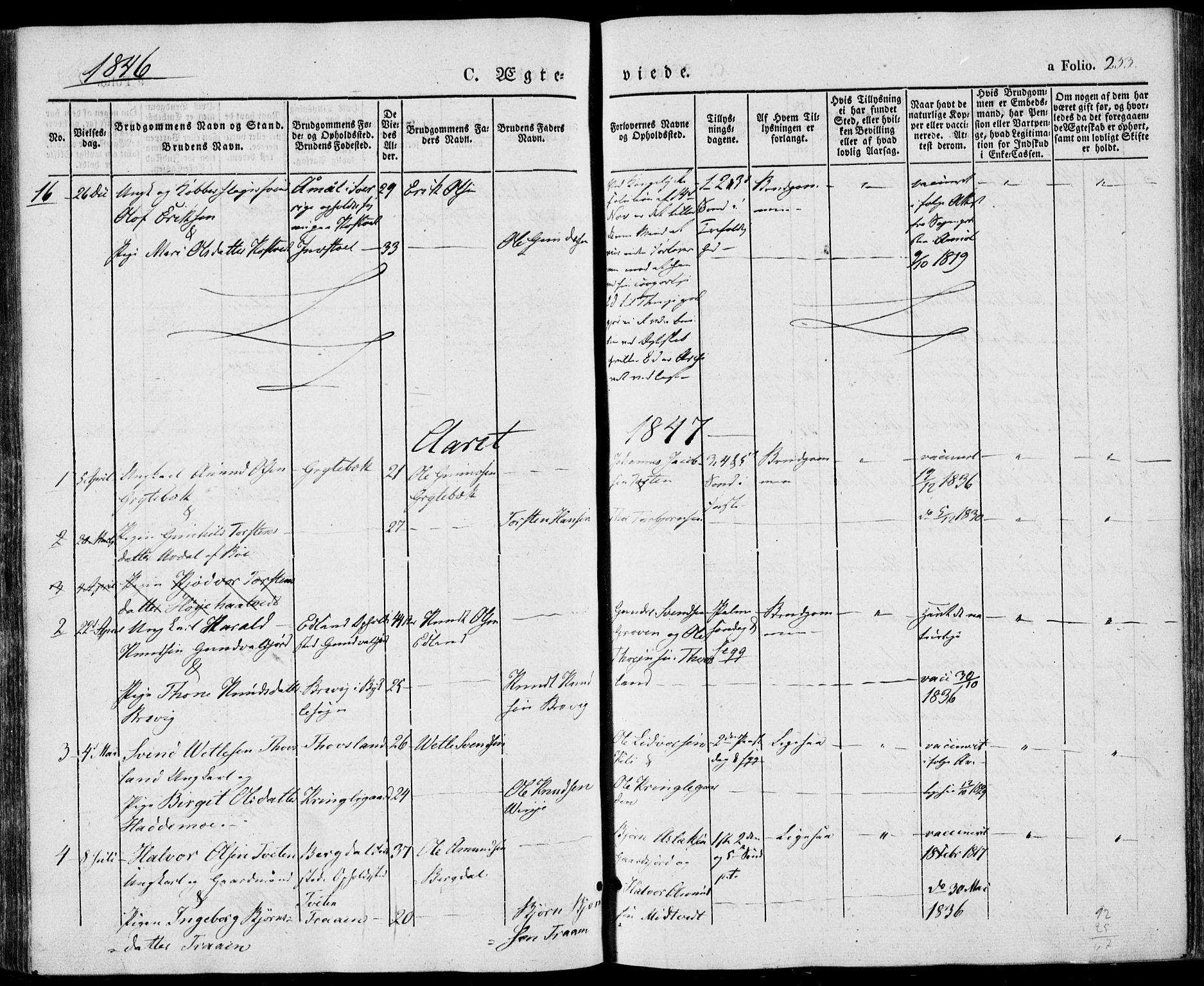 Vinje kirkebøker, SAKO/A-312/F/Fa/L0004: Parish register (official) no. I 4, 1843-1869, p. 253