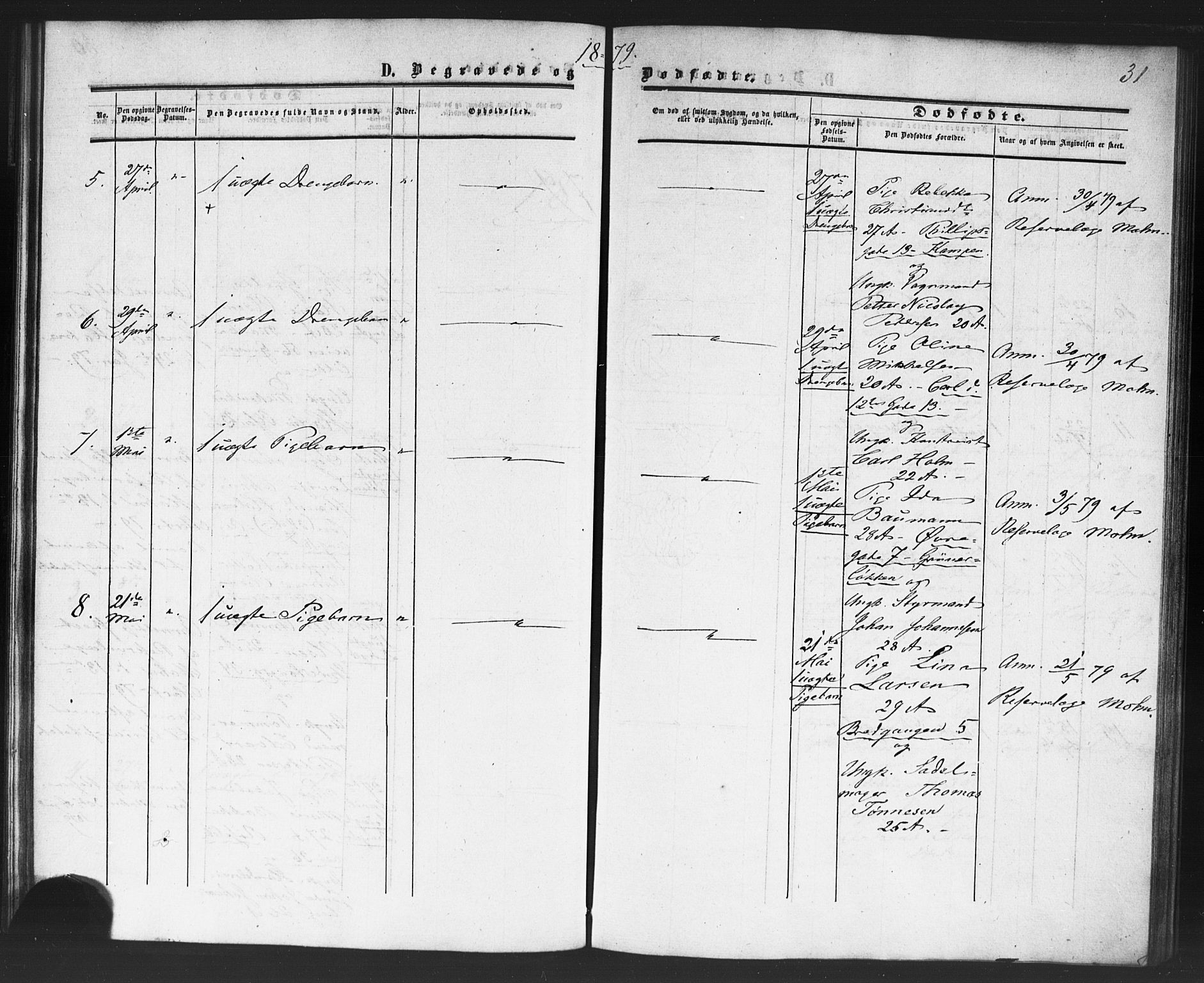 Rikshospitalet prestekontor Kirkebøker, SAO/A-10309b/F/L0005: Parish register (official) no. 5, 1859-1887, p. 31