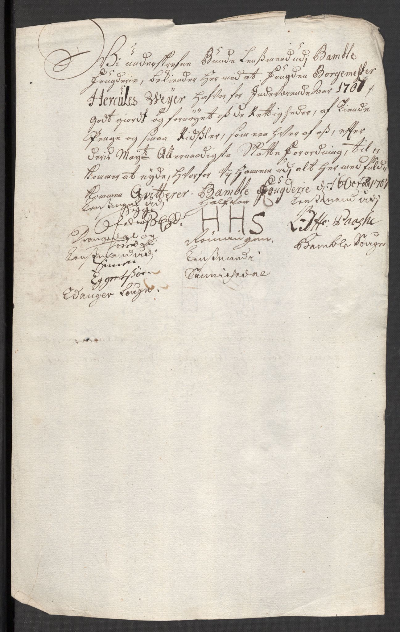 Rentekammeret inntil 1814, Reviderte regnskaper, Fogderegnskap, AV/RA-EA-4092/R36/L2117: Fogderegnskap Øvre og Nedre Telemark og Bamble, 1707, p. 507