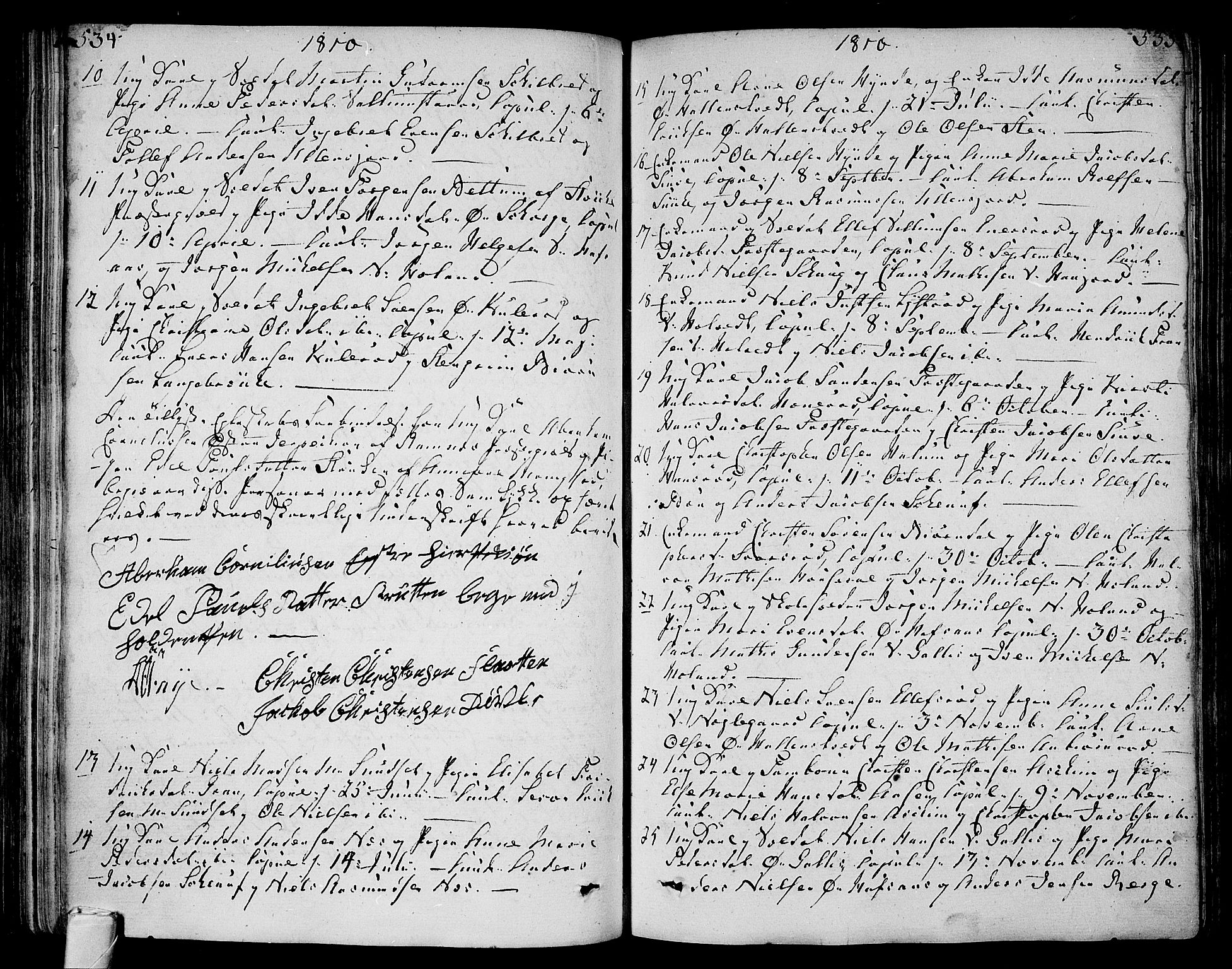 Andebu kirkebøker, AV/SAKO-A-336/F/Fa/L0003: Parish register (official) no. 3 /1, 1803-1828, p. 534-535