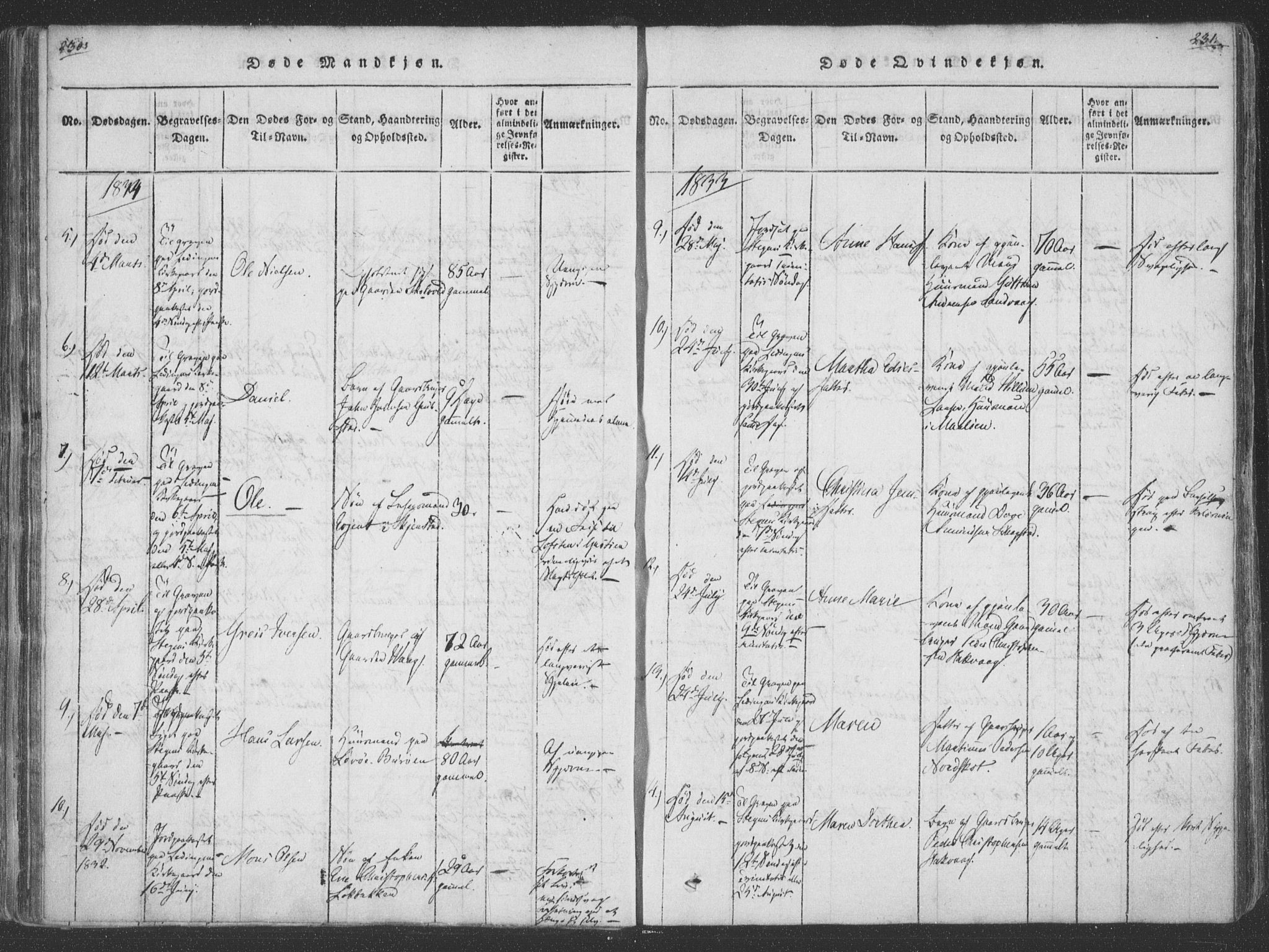 Ministerialprotokoller, klokkerbøker og fødselsregistre - Nordland, SAT/A-1459/855/L0798: Parish register (official) no. 855A06, 1821-1835, p. 230-231