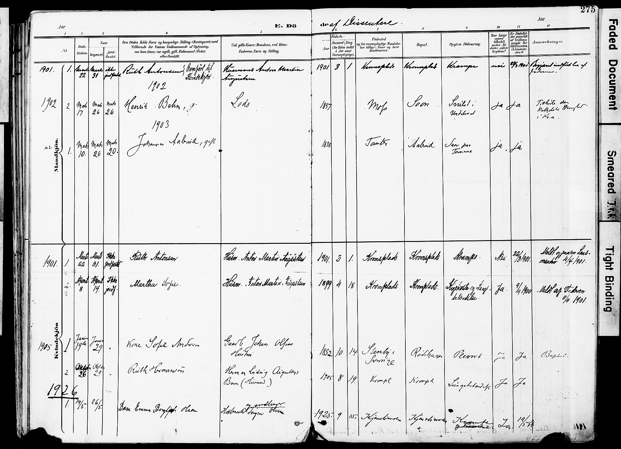 Vestby prestekontor Kirkebøker, SAO/A-10893/F/Fa/L0010: Parish register (official) no. I 10, 1900-1926, p. 275