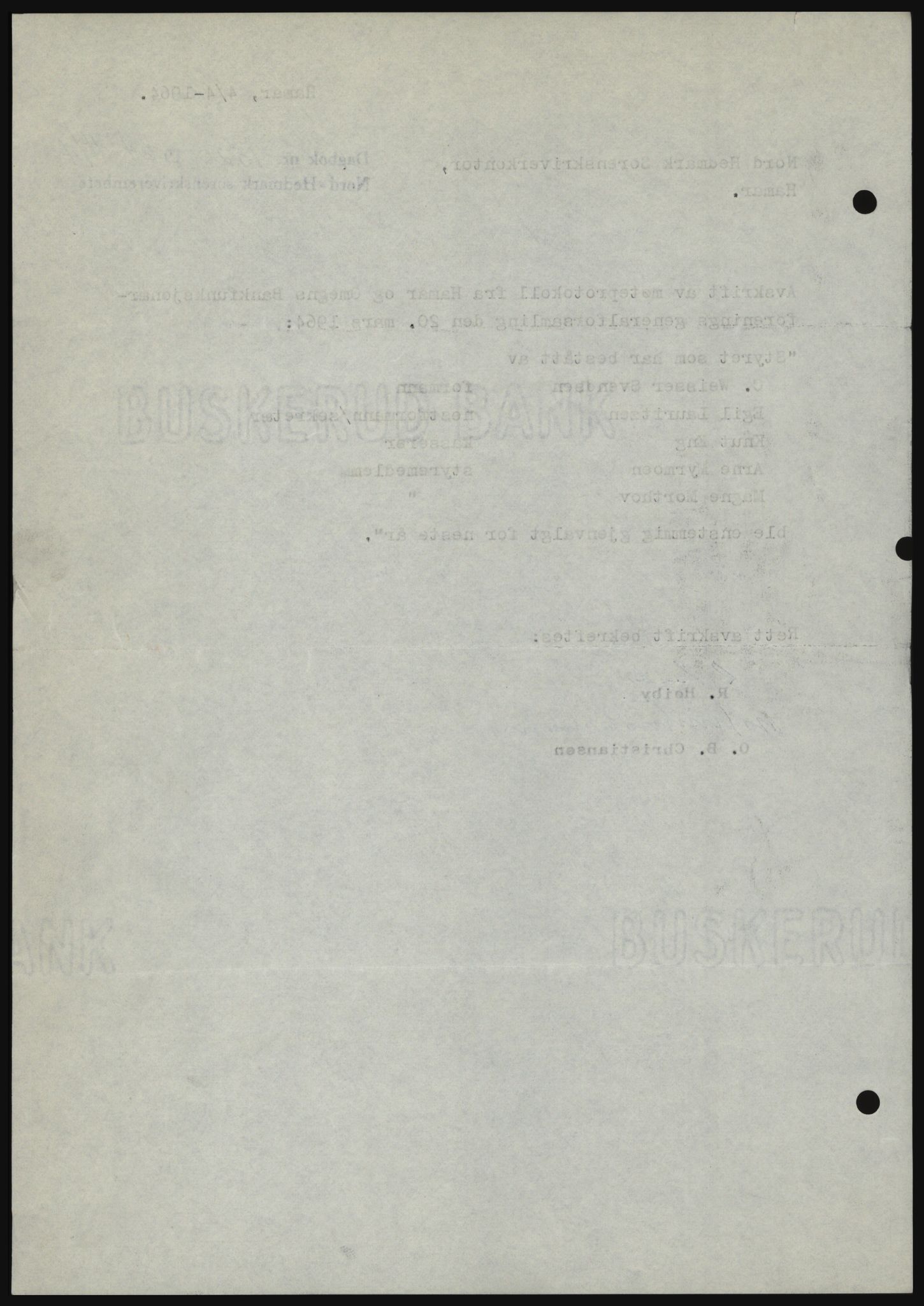 Nord-Hedmark sorenskriveri, SAH/TING-012/H/Hc/L0019: Mortgage book no. 19, 1963-1964, Diary no: : 1520/1964