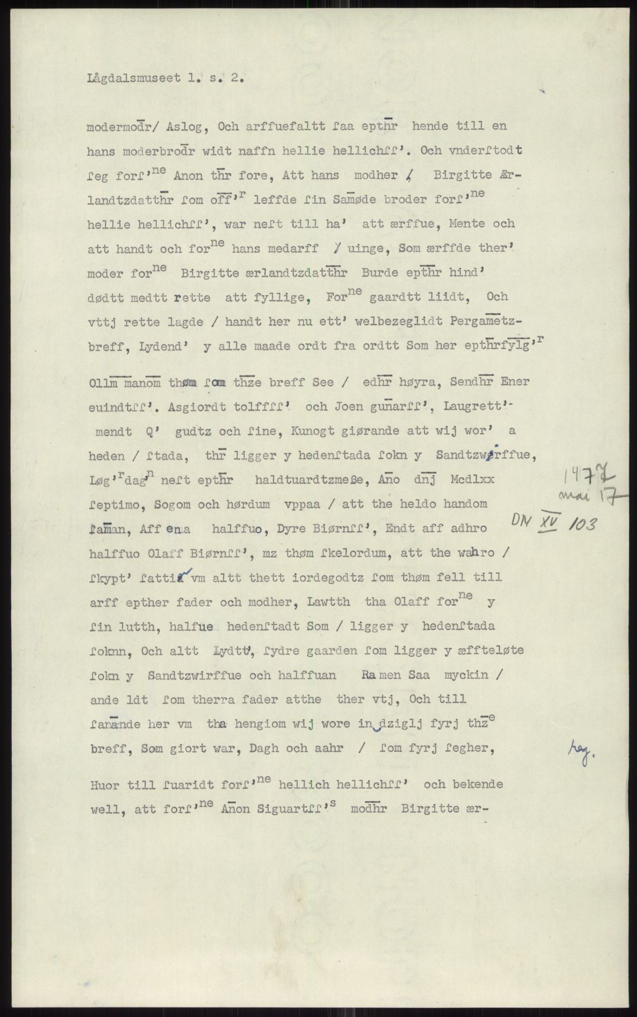 Samlinger til kildeutgivelse, Diplomavskriftsamlingen, AV/RA-EA-4053/H/Ha, p. 1079