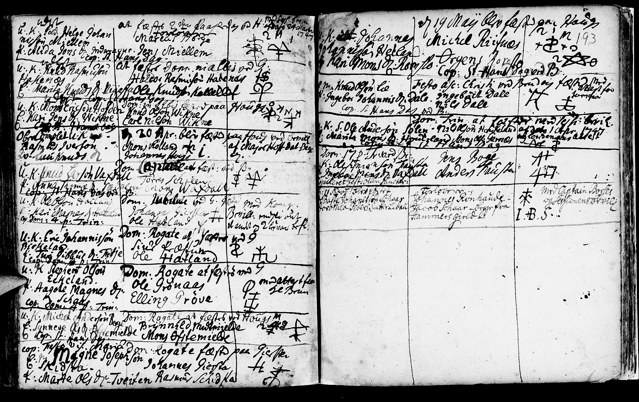 Haus sokneprestembete, SAB/A-75601/H/Haa: Parish register (official) no. A 5, 1733-1747, p. 193