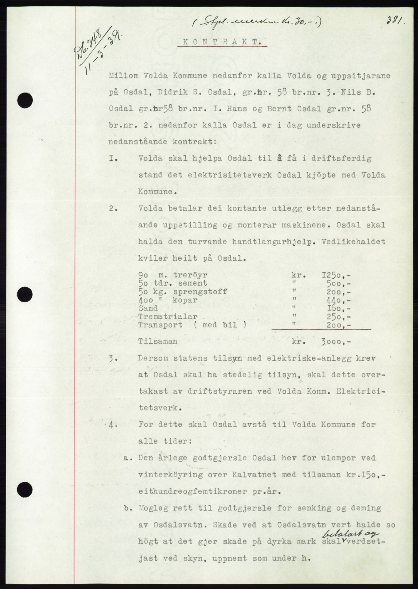 Søre Sunnmøre sorenskriveri, AV/SAT-A-4122/1/2/2C/L0067: Mortgage book no. 61, 1938-1939, Diary no: : 348/1939