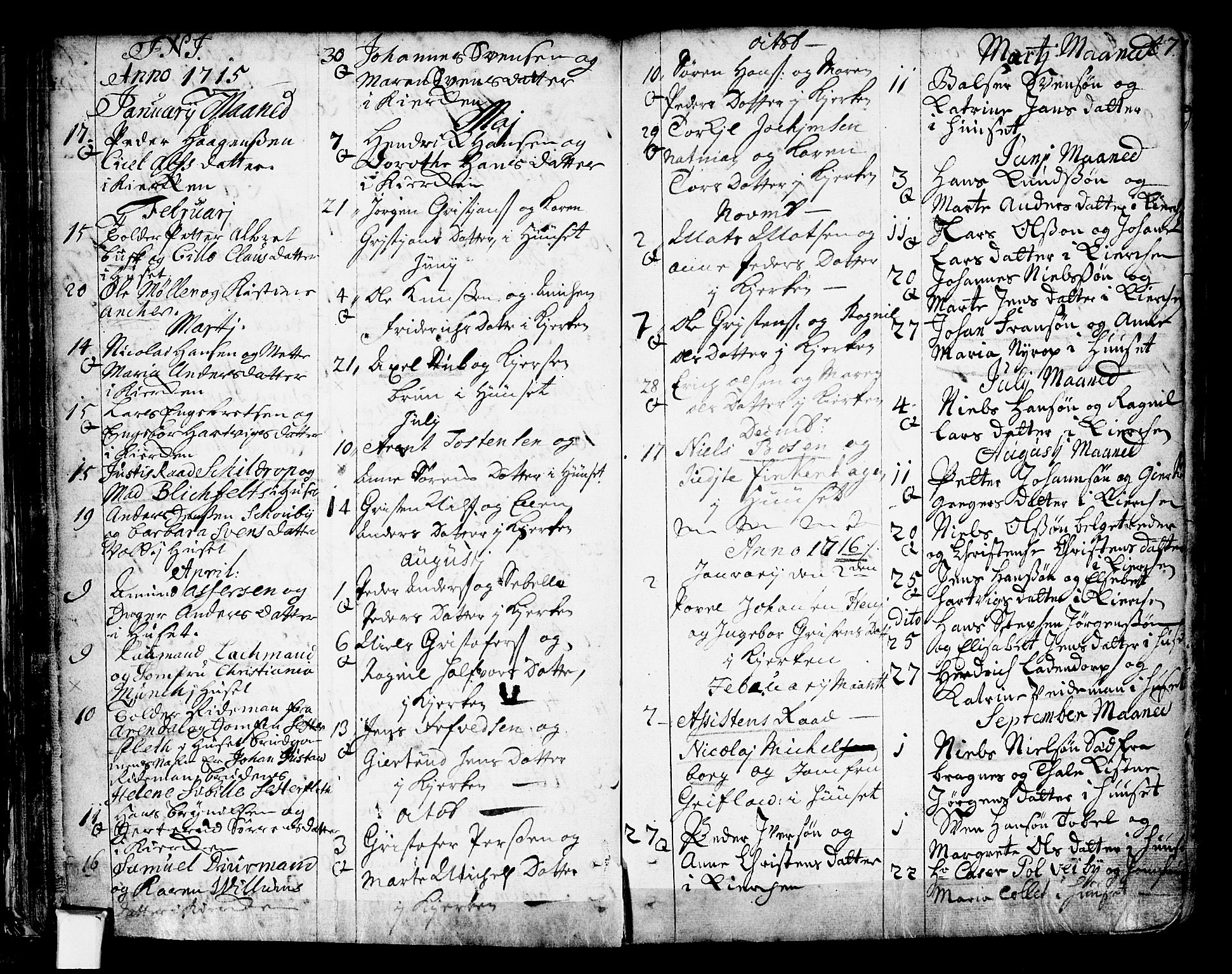 Oslo domkirke Kirkebøker, SAO/A-10752/F/Fa/L0002: Parish register (official) no. 2, 1705-1730, p. 47