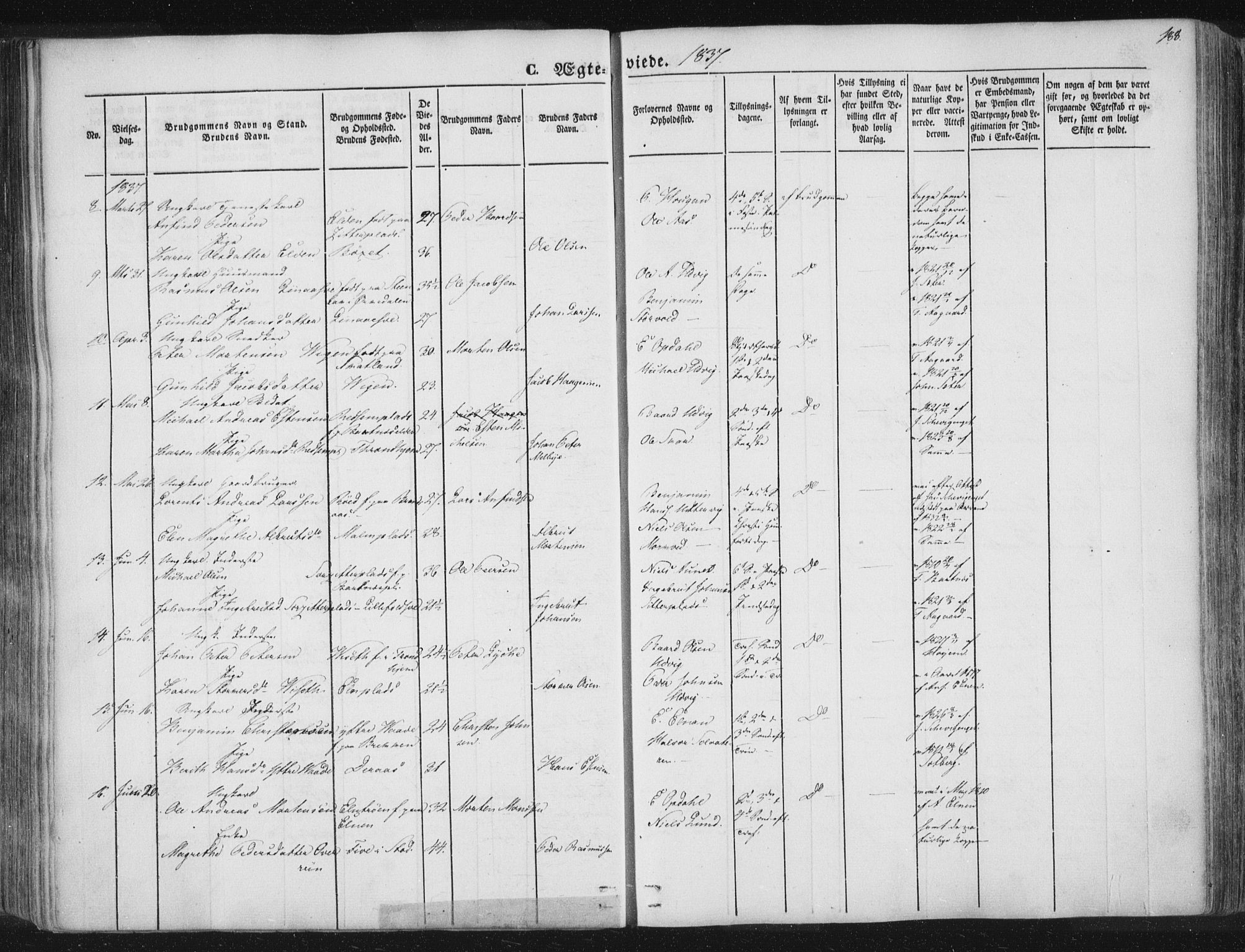 Ministerialprotokoller, klokkerbøker og fødselsregistre - Nord-Trøndelag, AV/SAT-A-1458/741/L0392: Parish register (official) no. 741A06, 1836-1848, p. 188