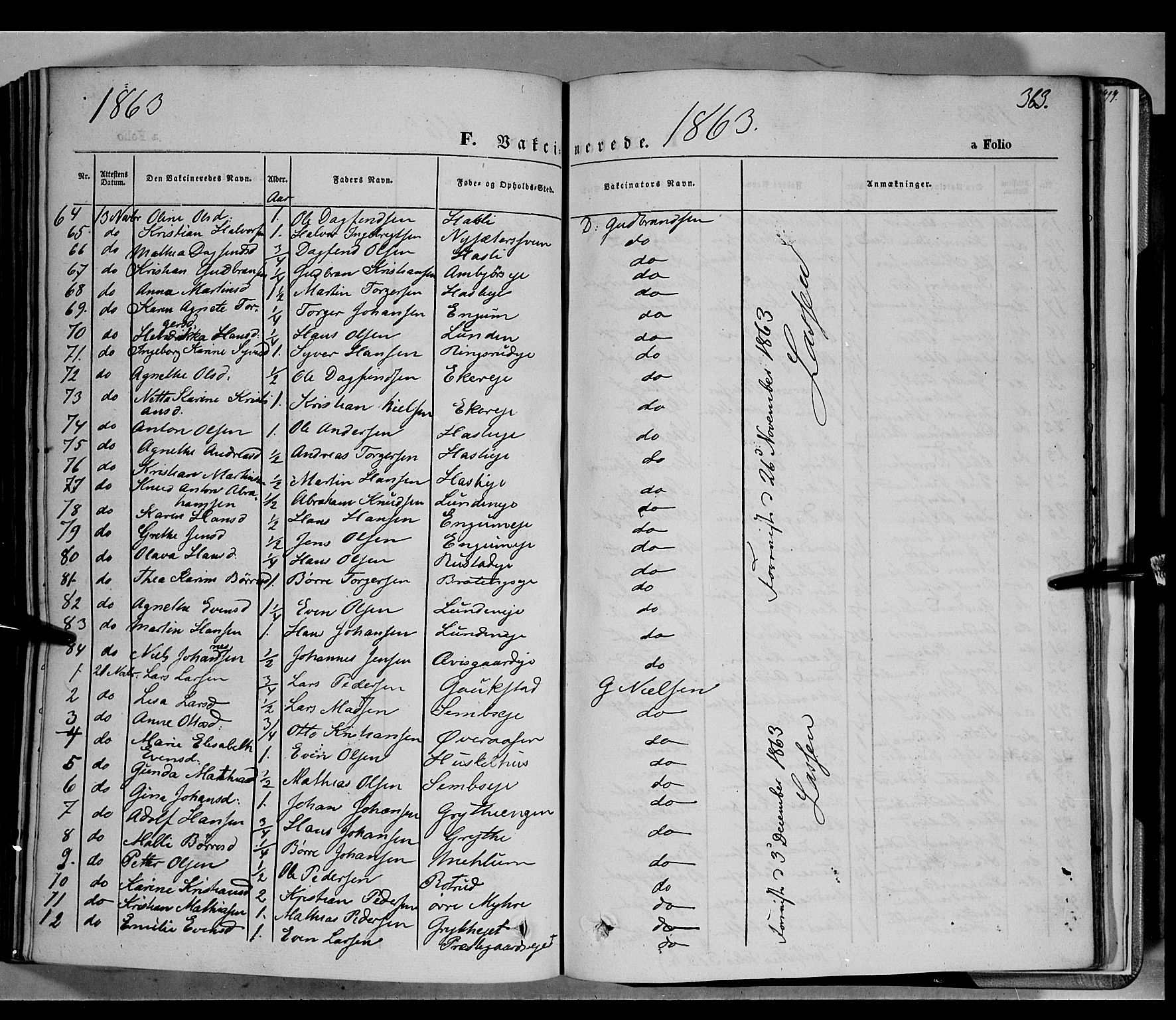 Biri prestekontor, AV/SAH-PREST-096/H/Ha/Haa/L0005: Parish register (official) no. 5, 1843-1854, p. 363