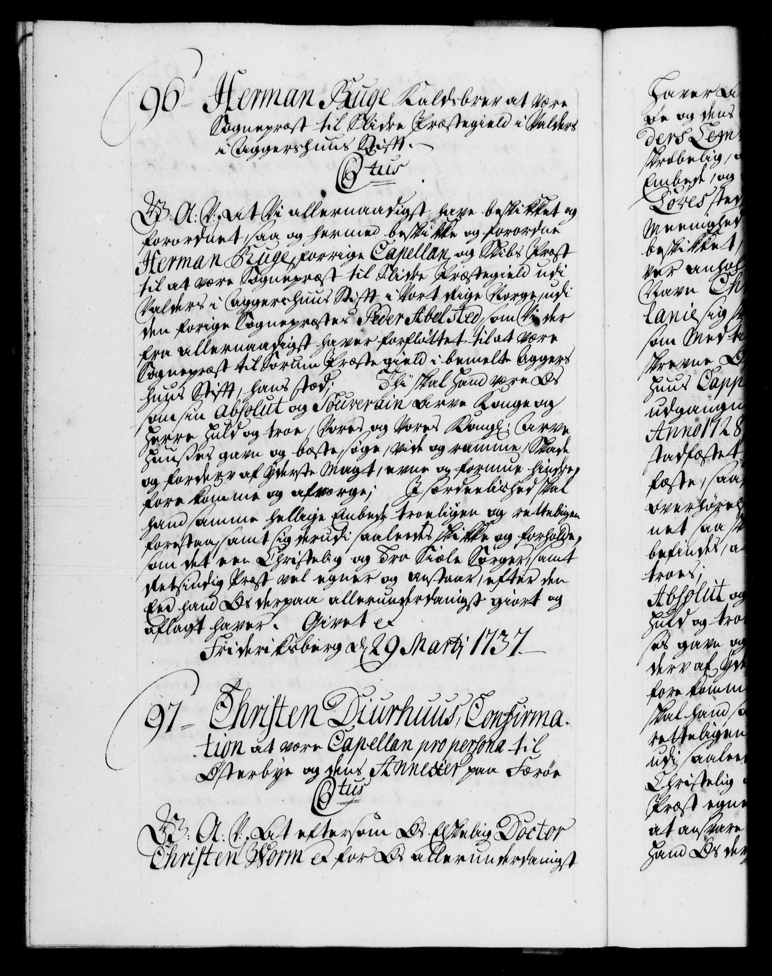 Danske Kanselli 1572-1799, AV/RA-EA-3023/F/Fc/Fca/Fcaa/L0030: Norske registre, 1737-1738, p. 62b